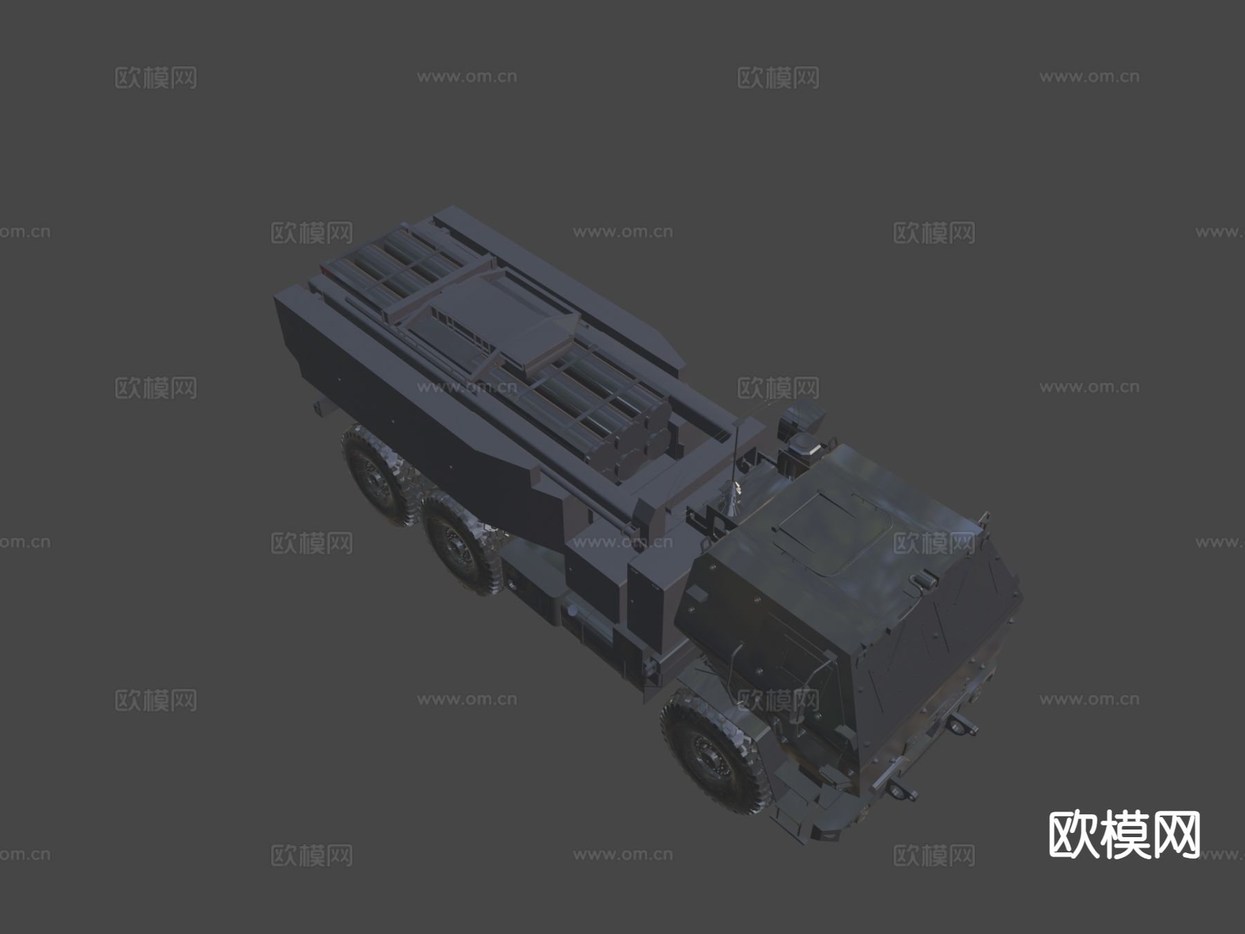 高机动性火箭炮车su模型下载（渲染图3）