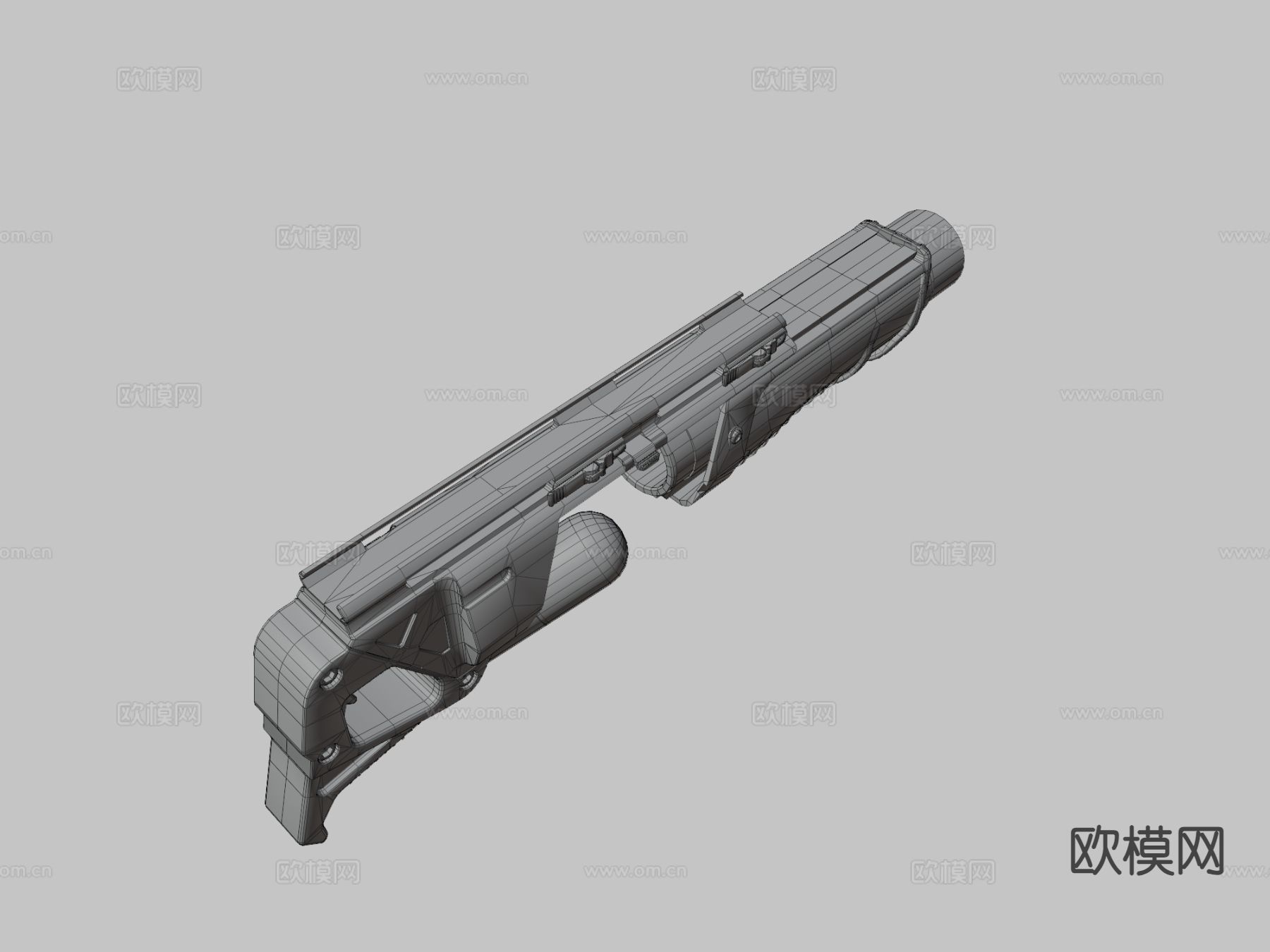 堡垒17榴弹发射器su模型下载（渲染图1）