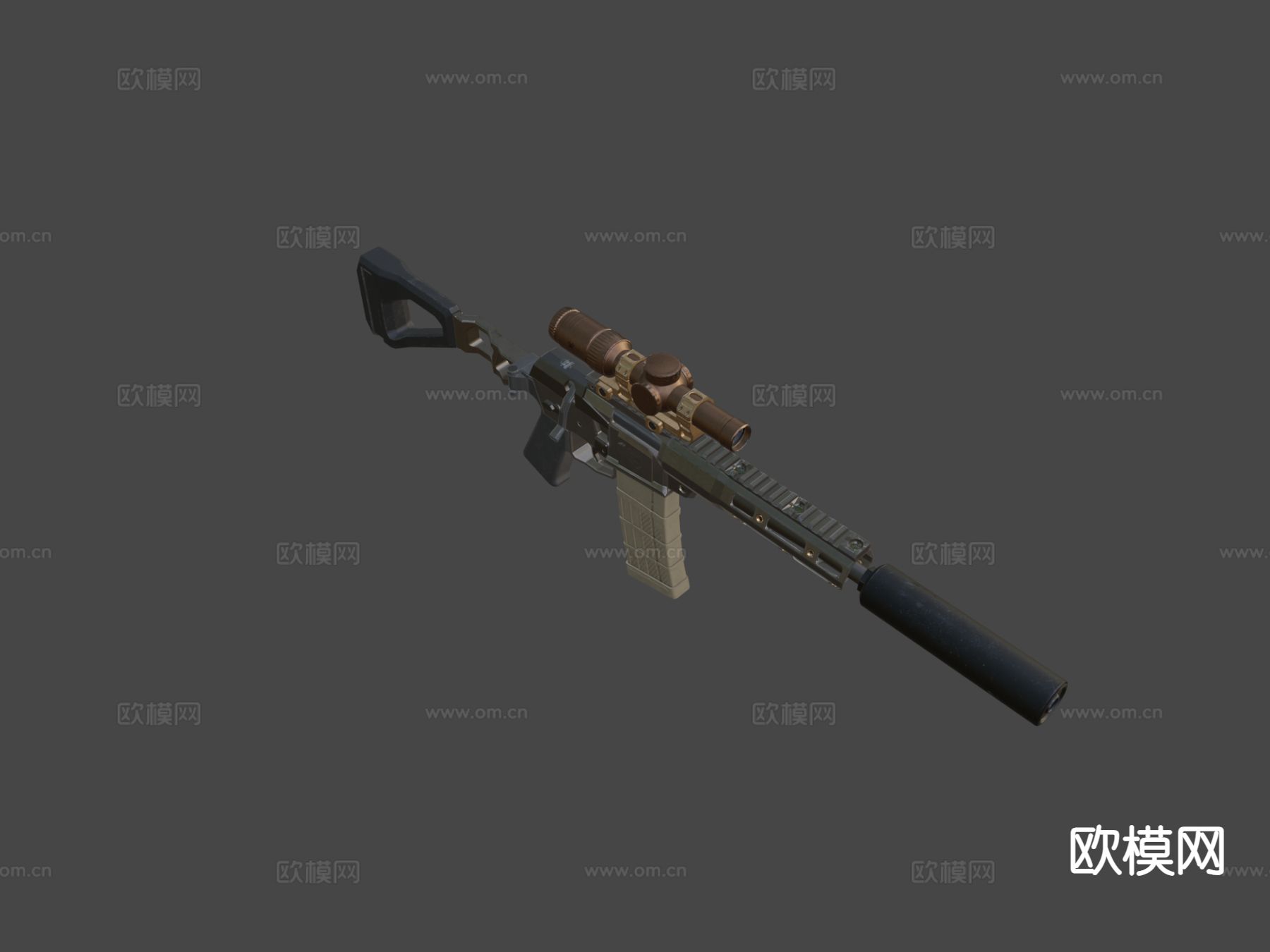 狙击步枪 枪支 枪械su模型下载（渲染图4）