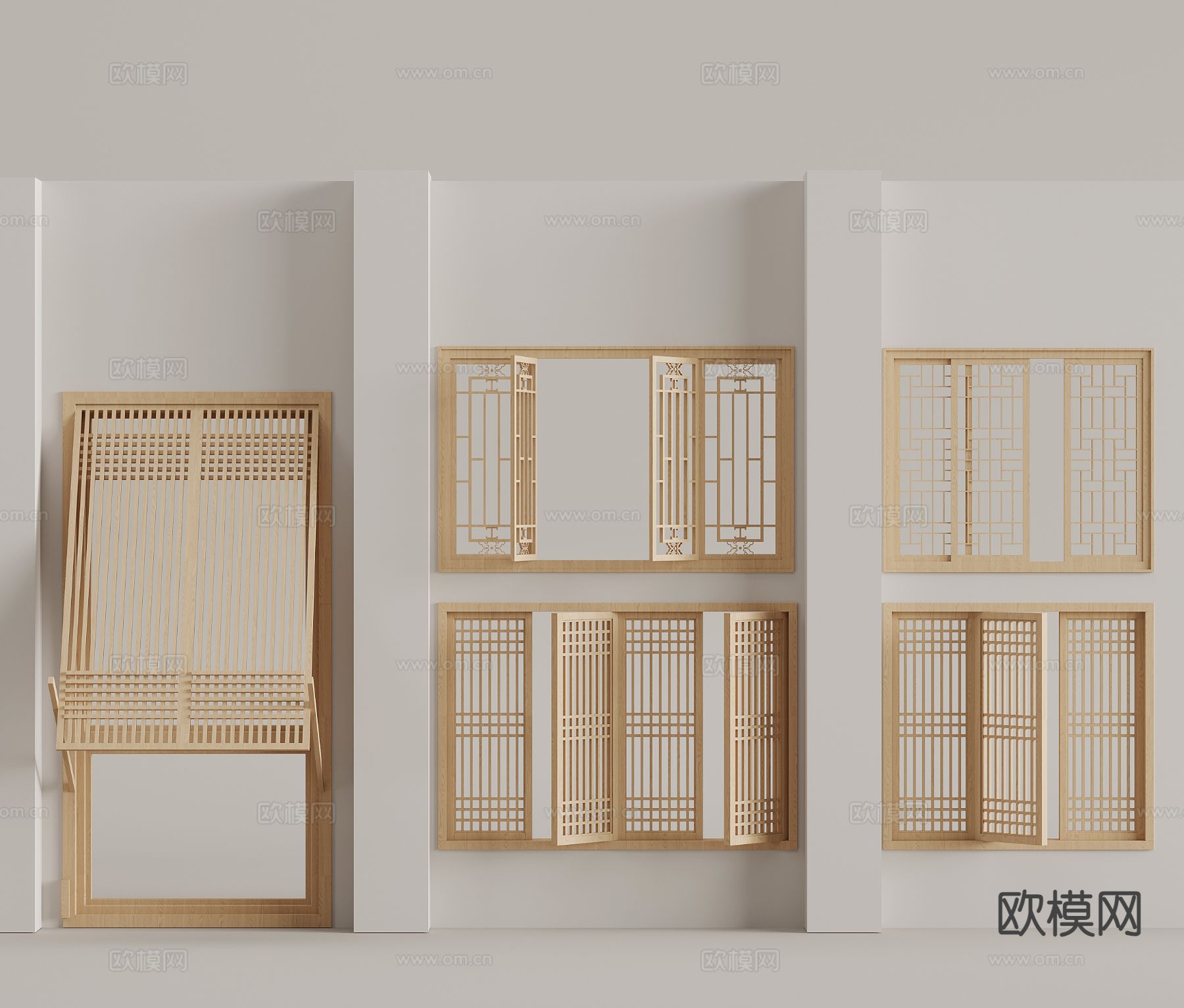 现代窗子 百叶窗3d模型