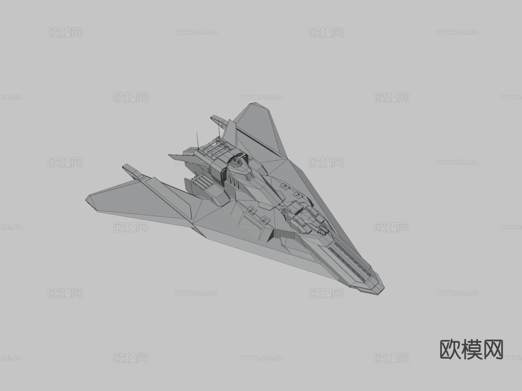 科幻护卫舰su模型下载（渲染图3）