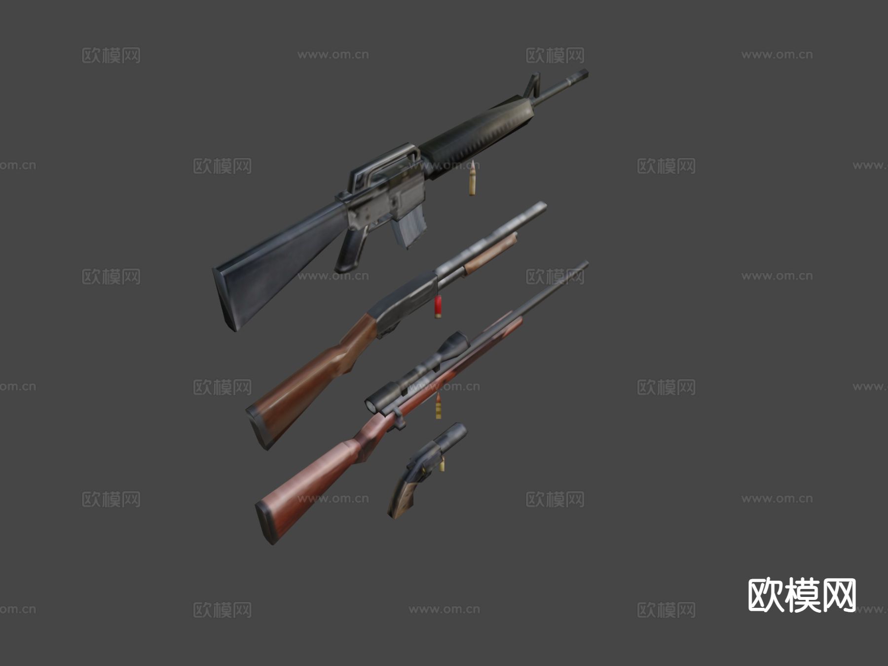 武器枪械包su模型下载（渲染图6）