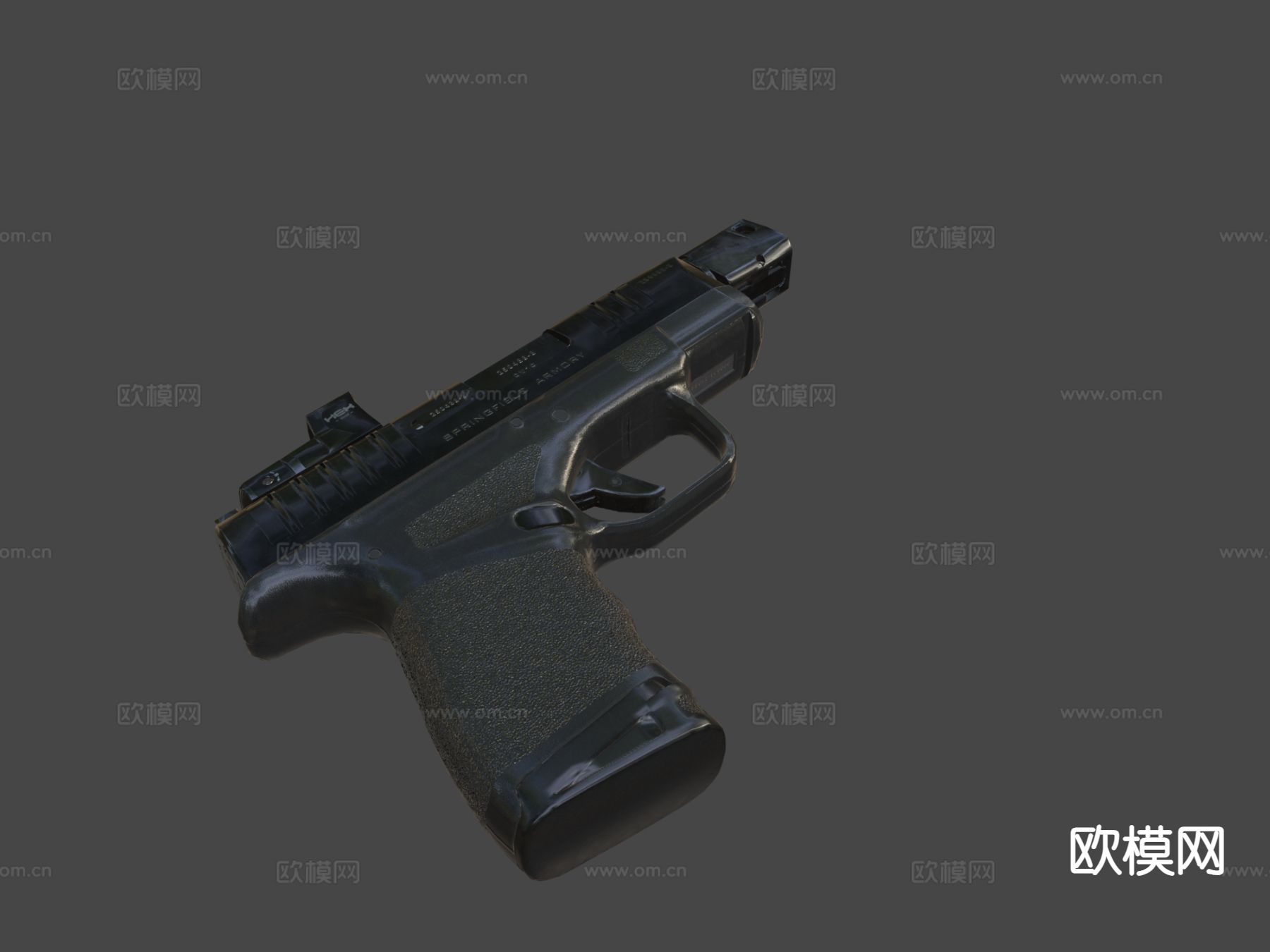 手枪 枪支 枪械su模型下载（渲染图6）
