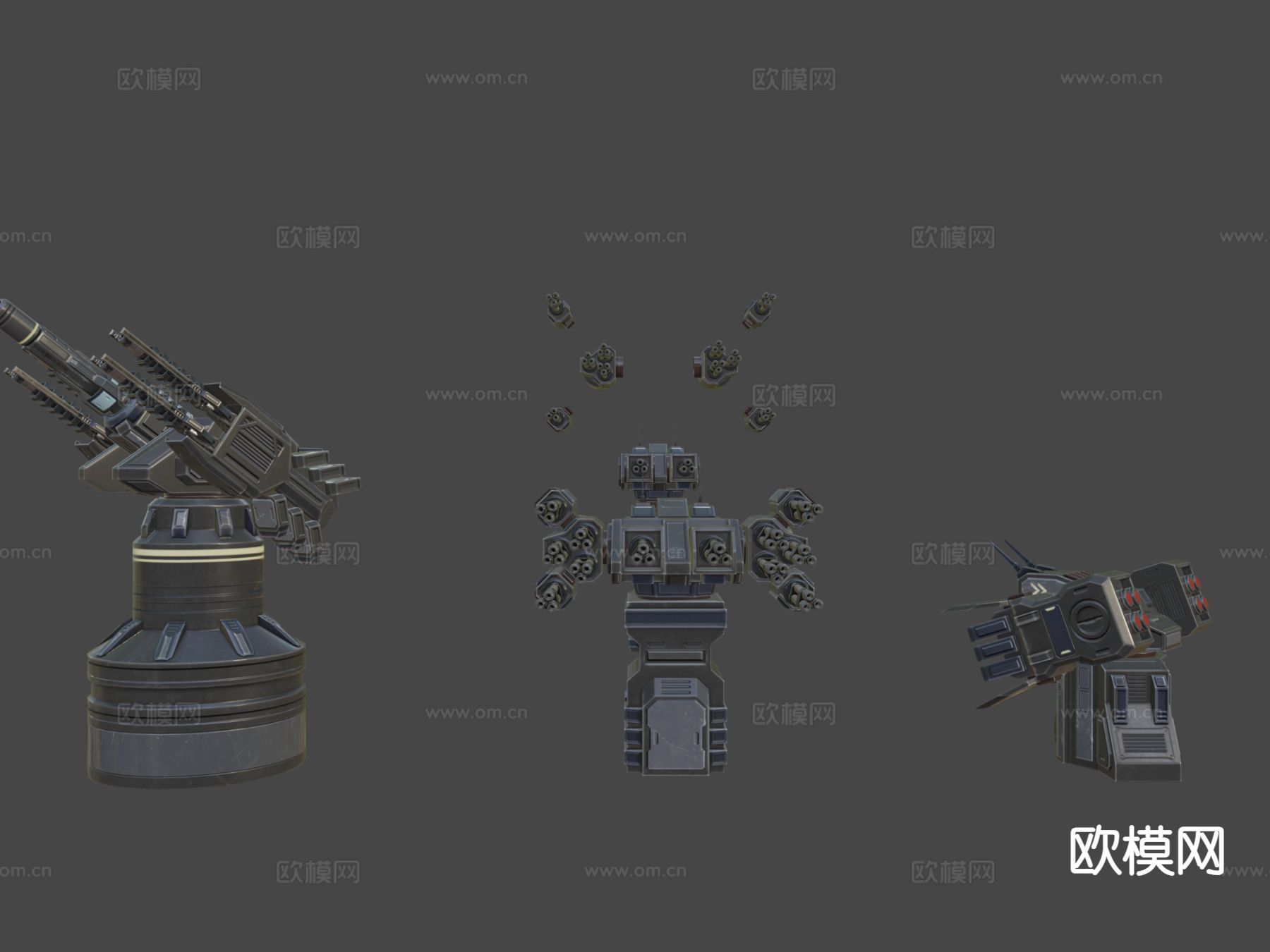 科幻炮塔su模型下载（渲染图5）