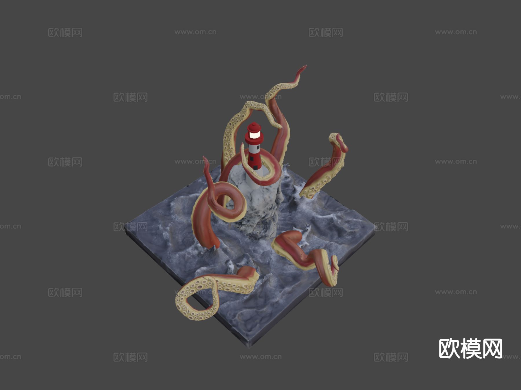 陆战队雕塑 动漫雕塑su模型下载（渲染图5）