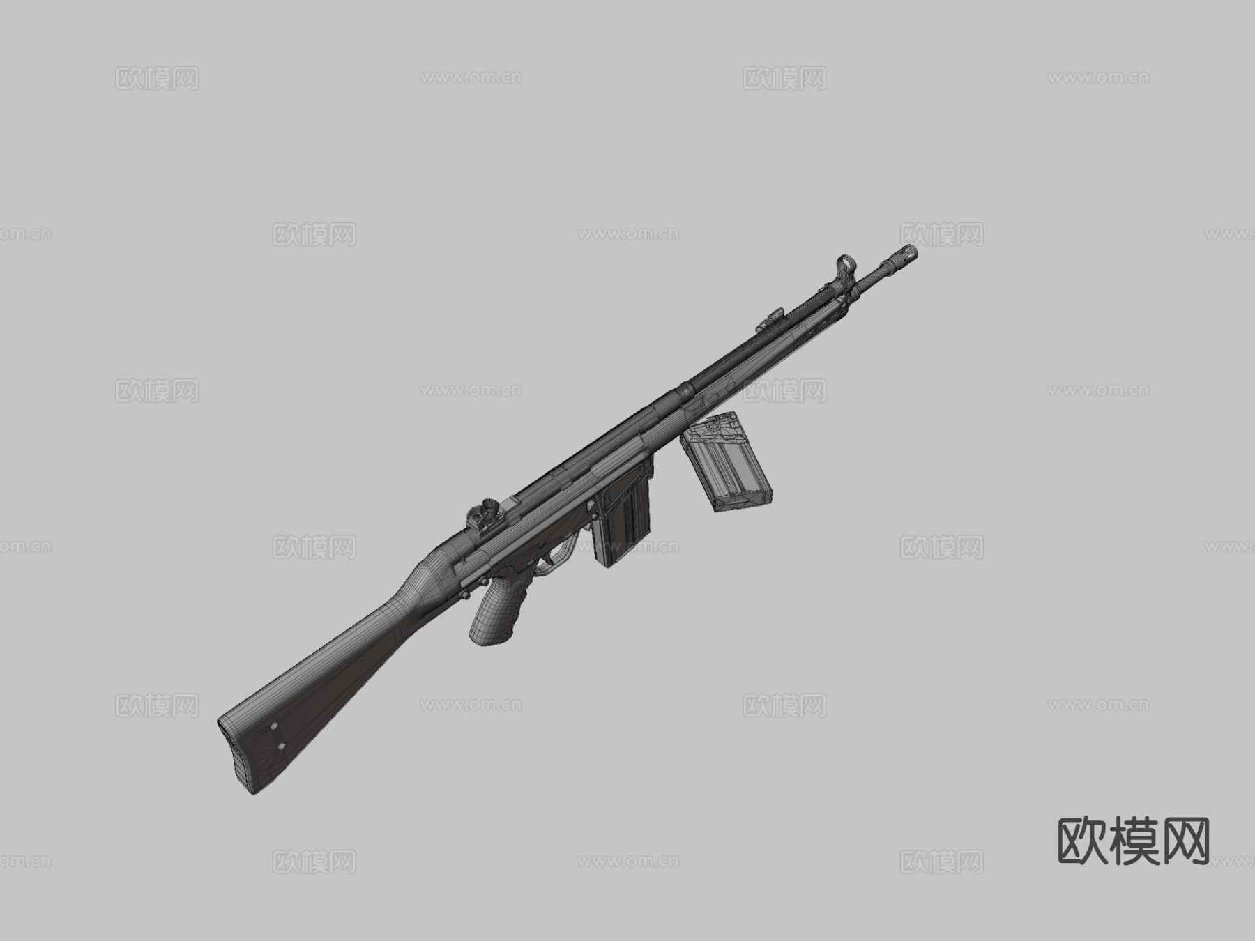 G3A3步枪su模型下载（渲染图3）