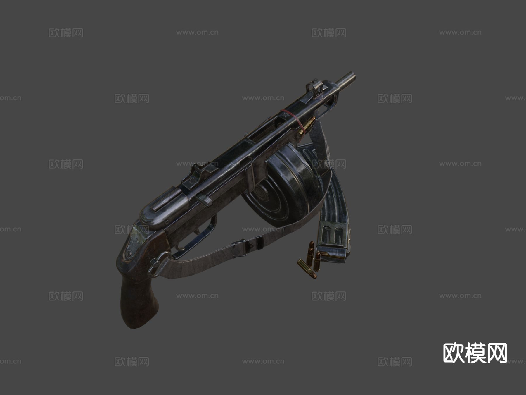 枪械 机枪su模型下载（渲染图6）
