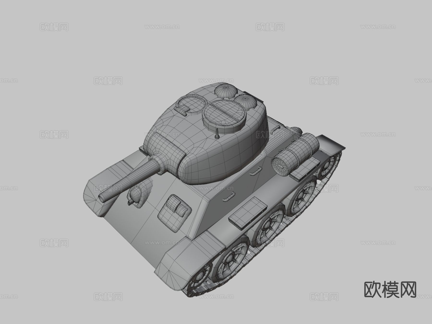 迷你T34坦克 履带车 装甲车su模型下载（渲染图4）
