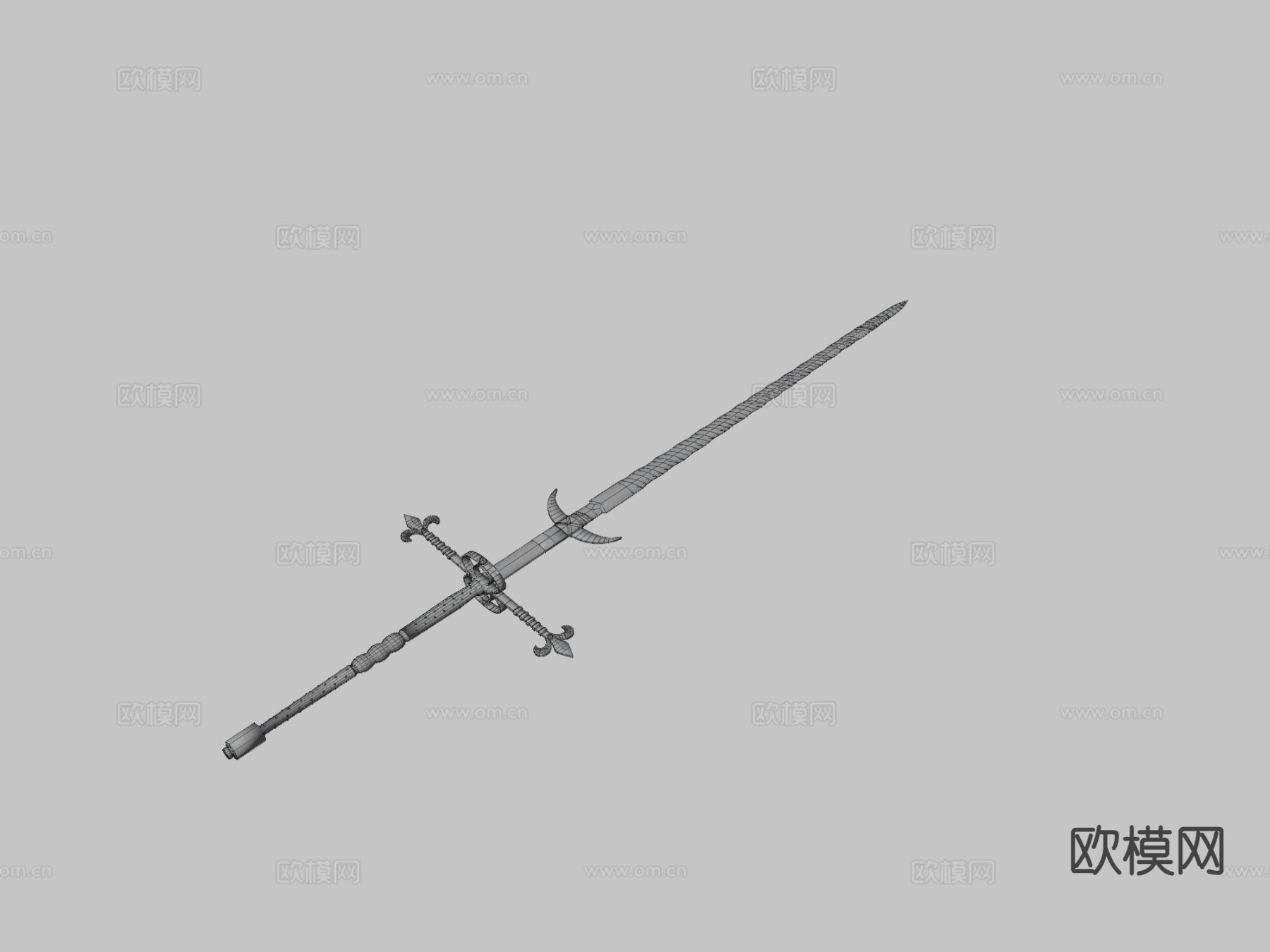 双手剑su模型下载（渲染图1）