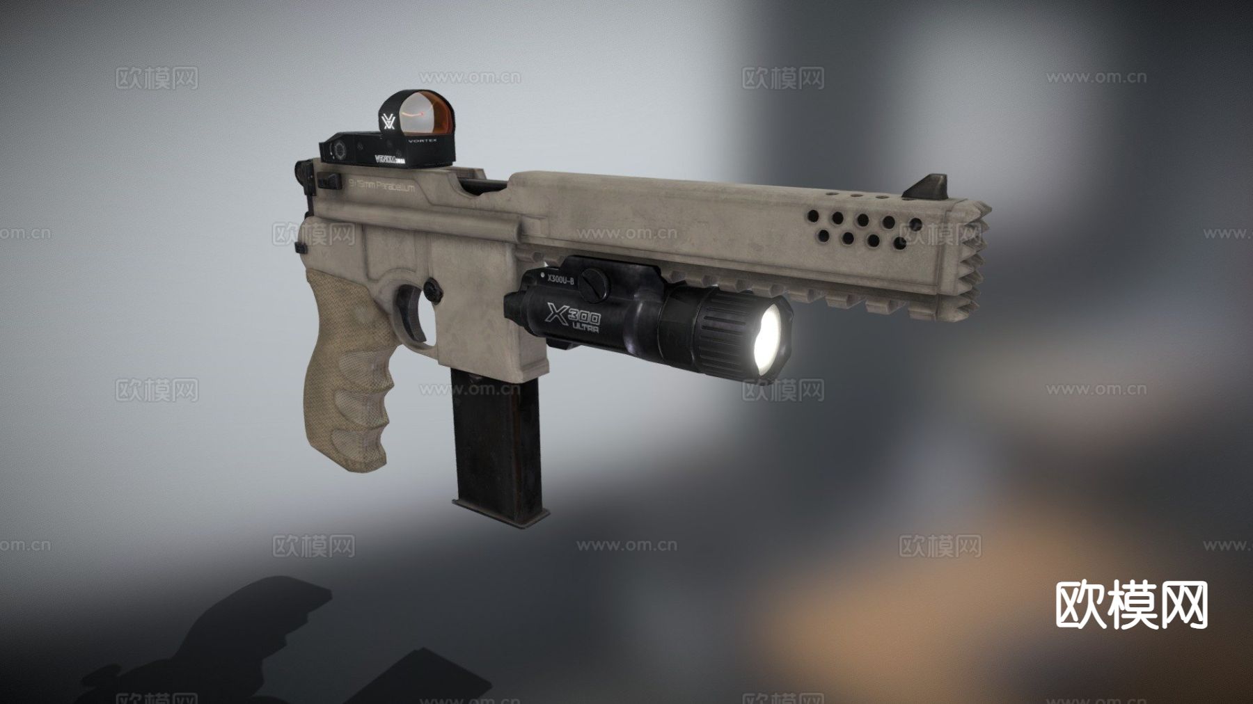 毛瑟沙地战术手枪su模型下载（渲染图2）