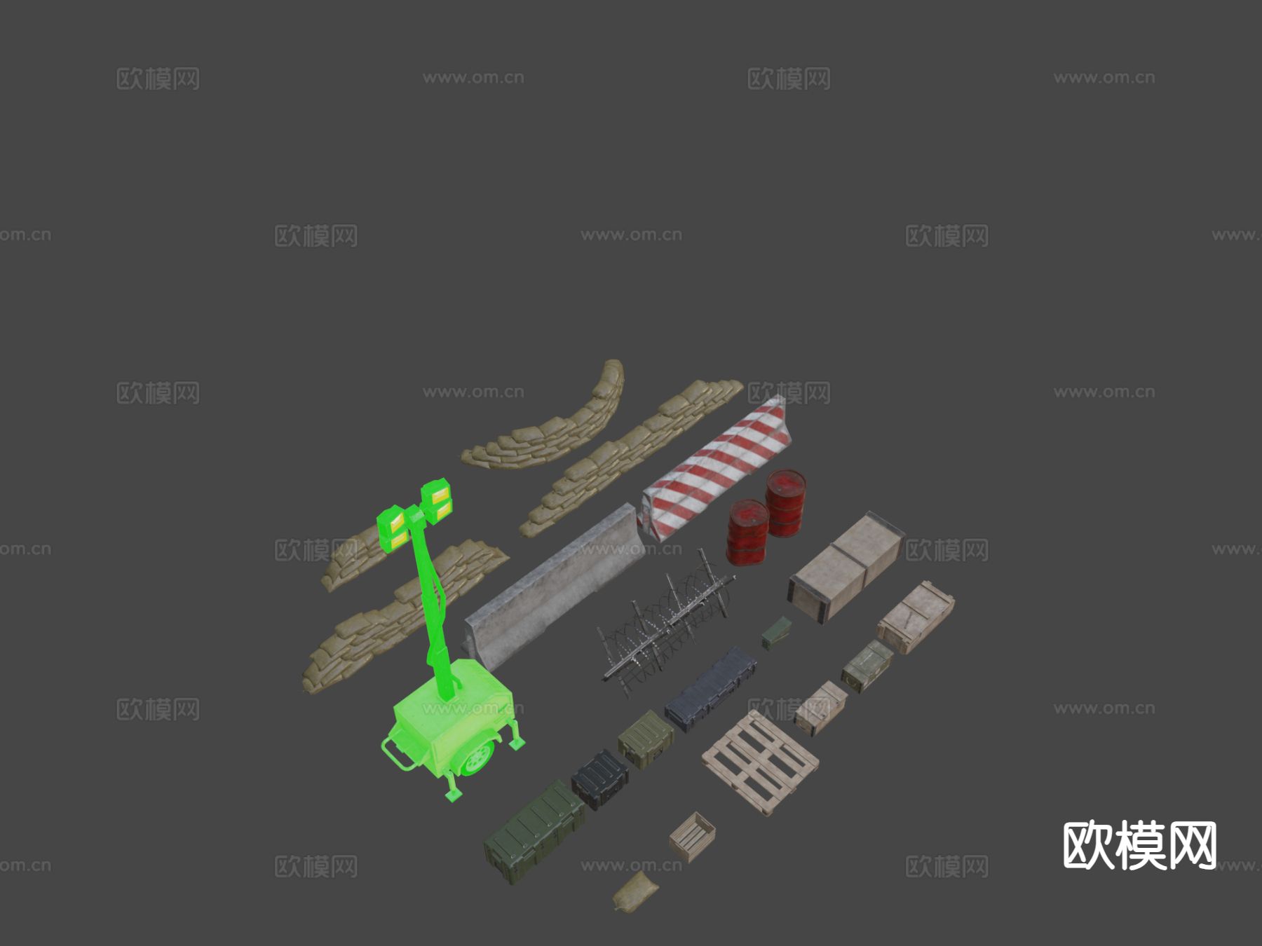 军事游戏资产包su模型下载（渲染图4）