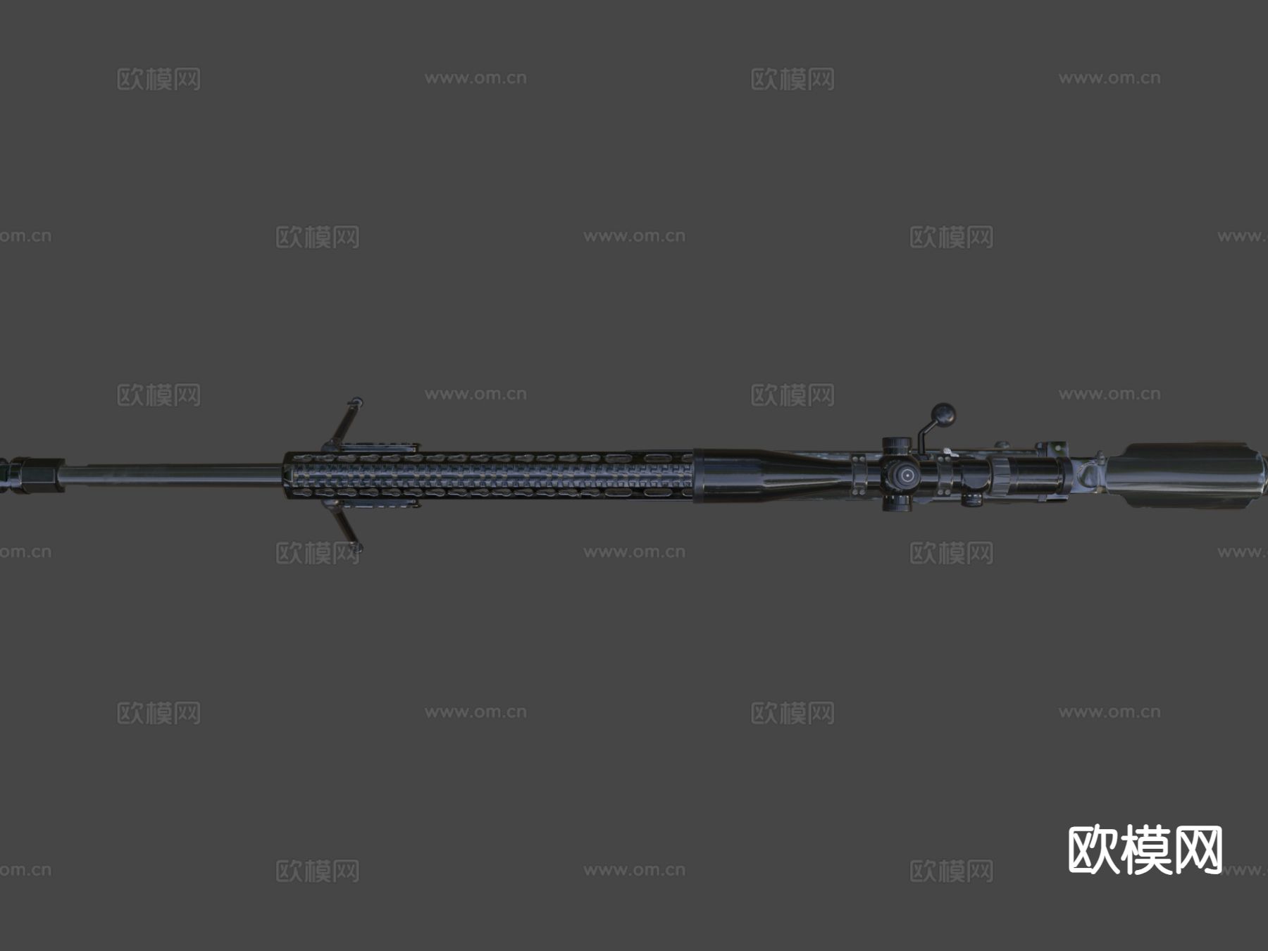 狙击步枪su模型下载（渲染图6）