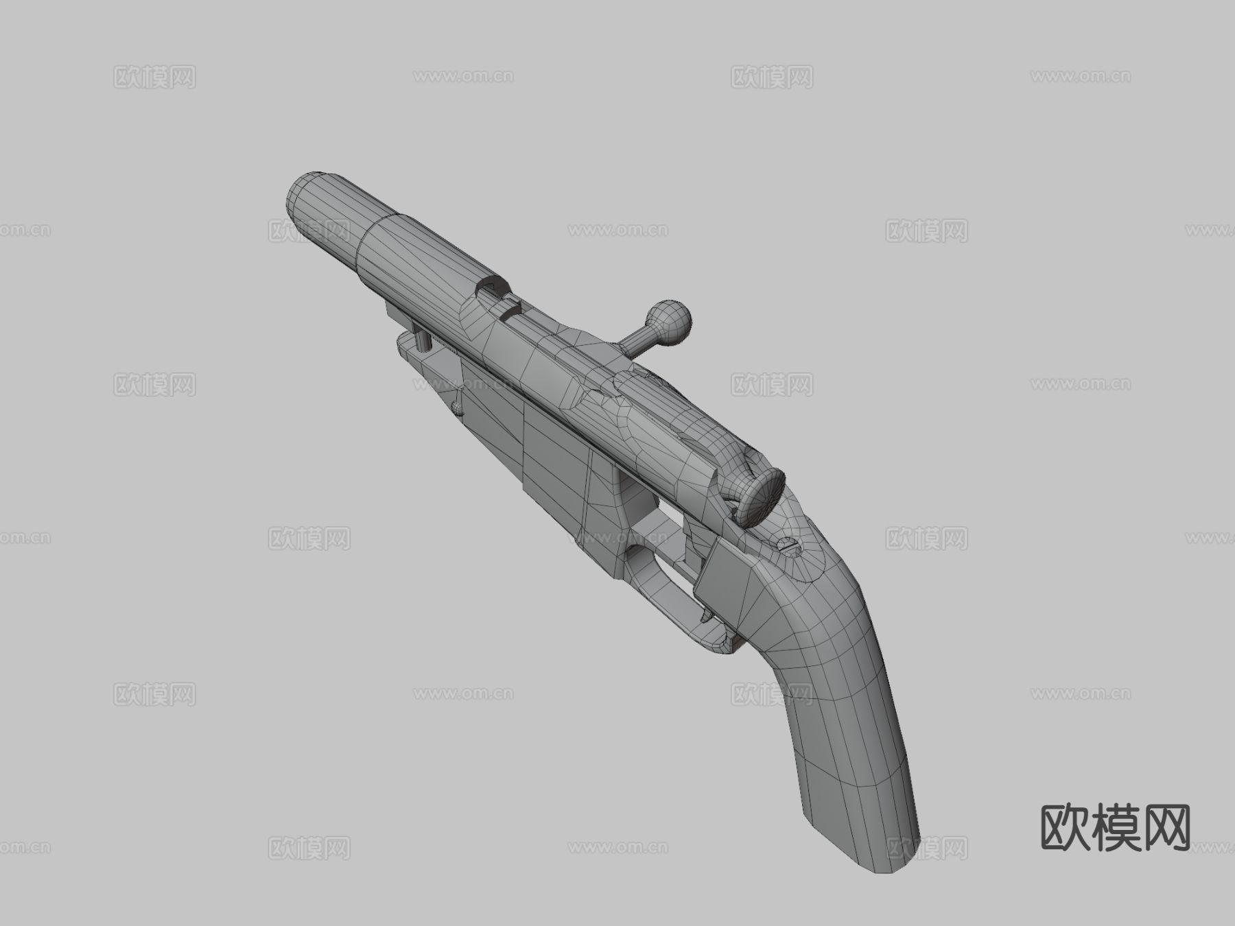 莫辛纳甘手枪su模型下载（渲染图1）