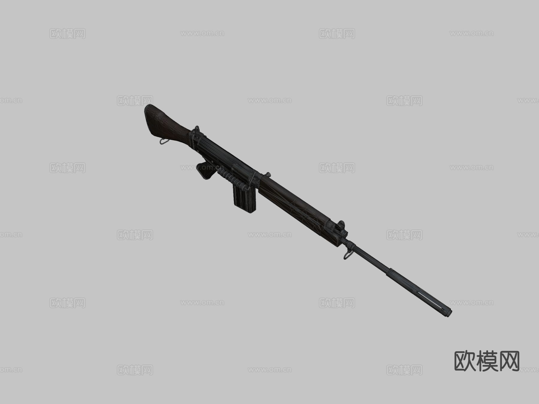 折叠式自动步枪su模型下载（渲染图1）