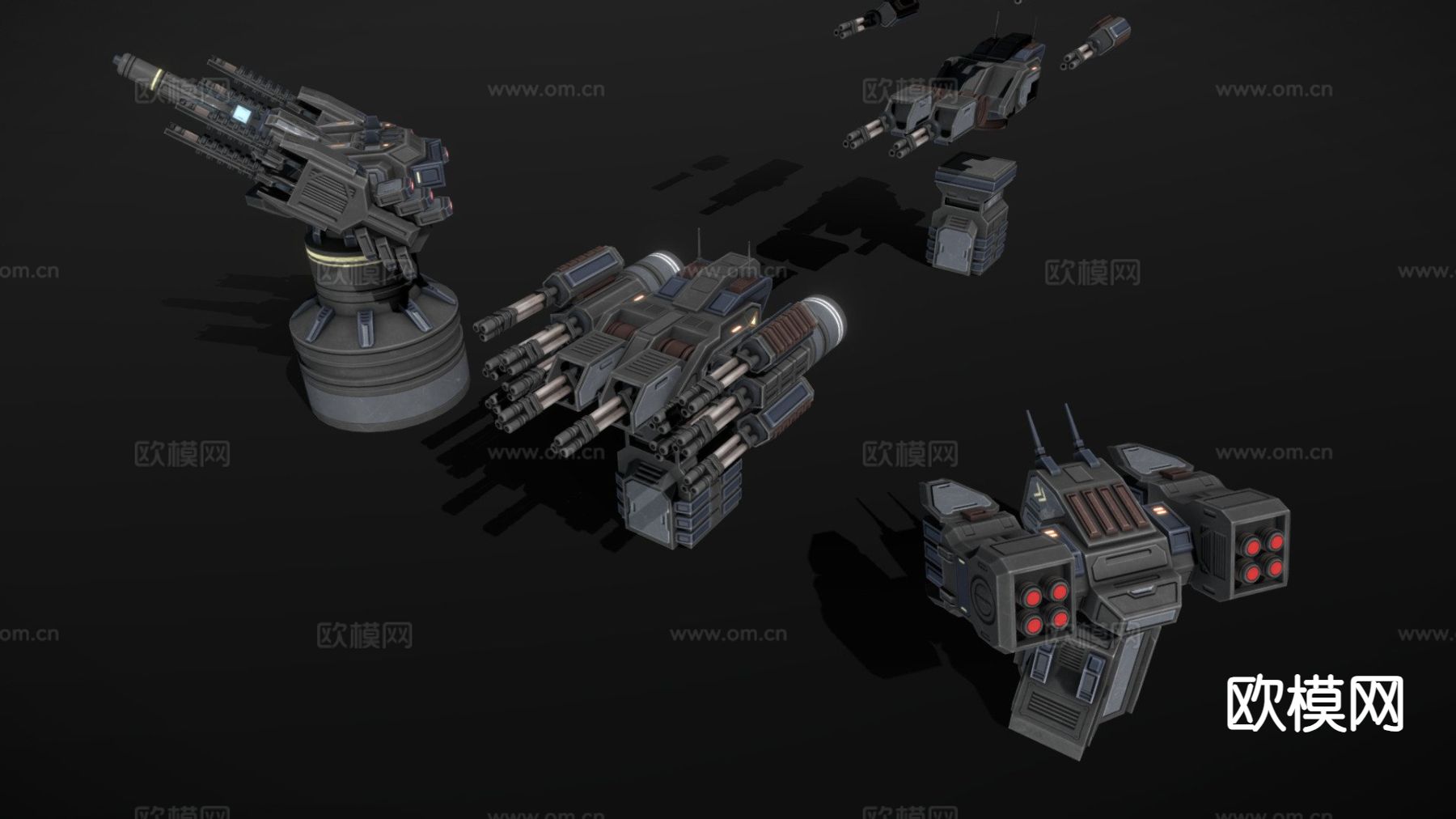 科幻炮塔su模型下载（渲染图2）