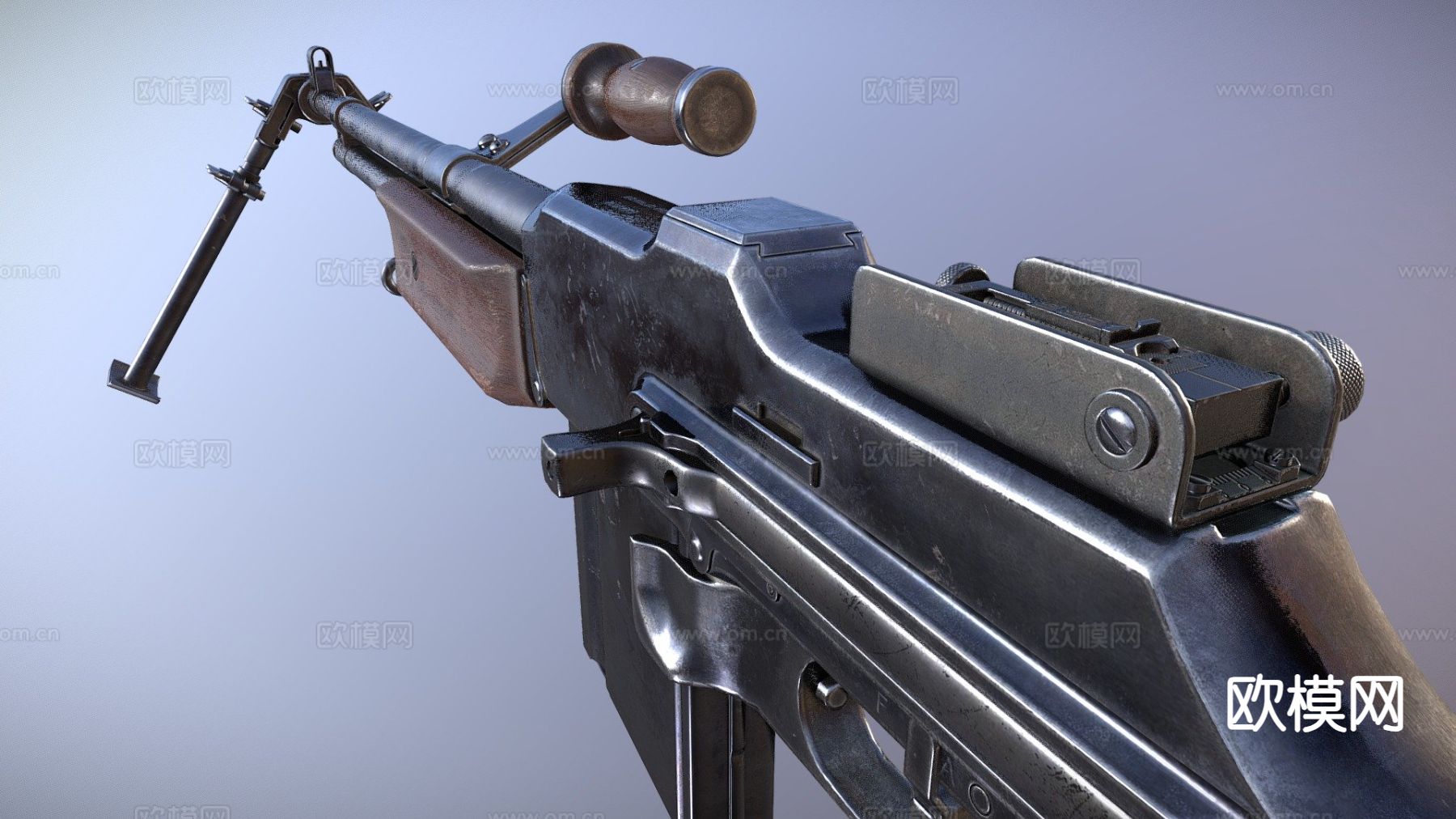 轻机枪 枪支 枪械su模型下载（渲染图2）