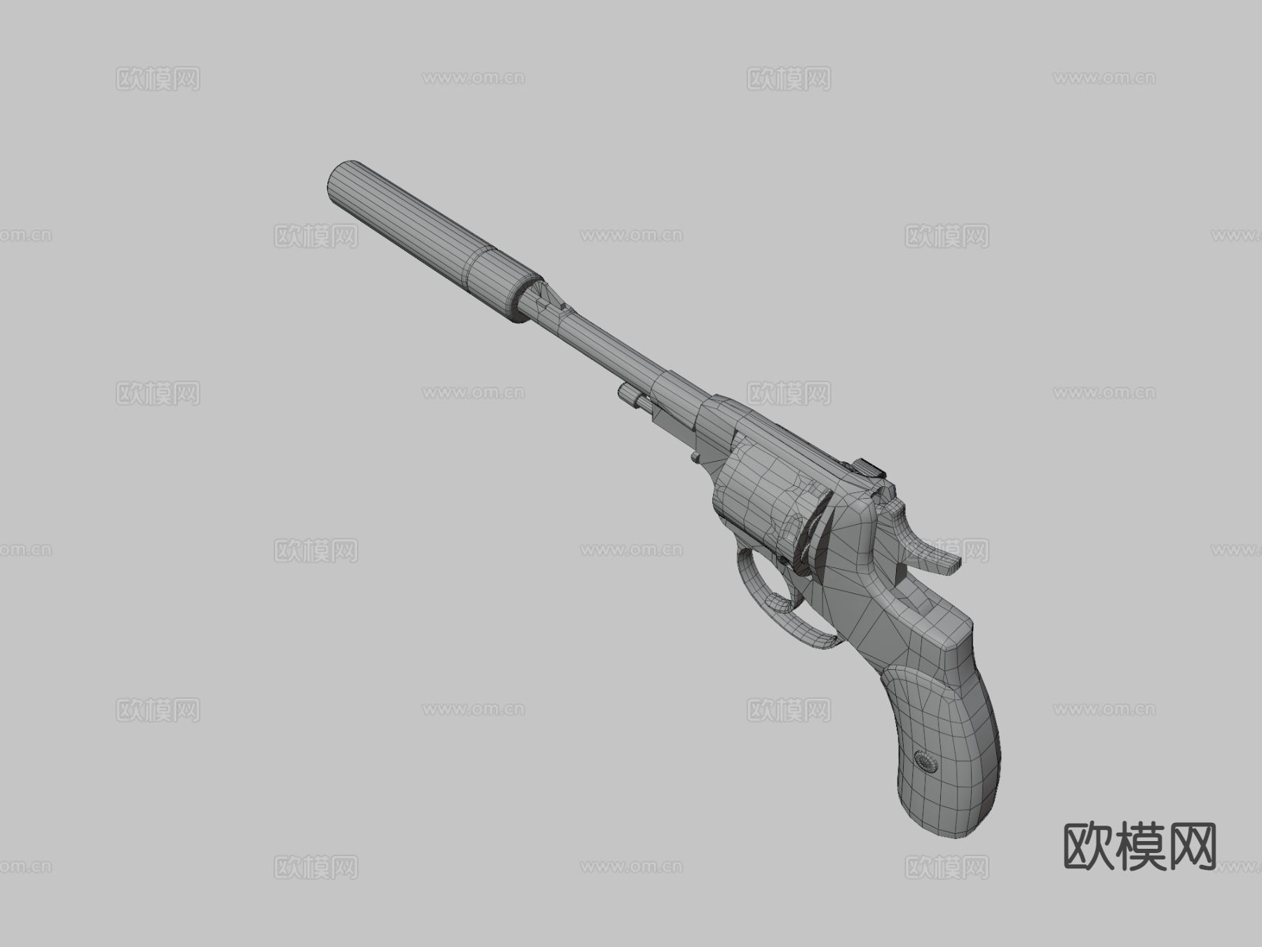 纳甘M1895手枪su模型下载（渲染图3）