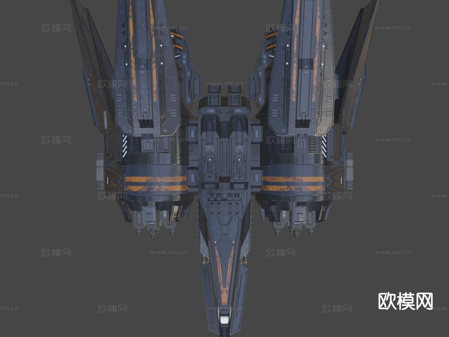 科幻重型战斗机斗牛犬su模型下载（渲染图6）
