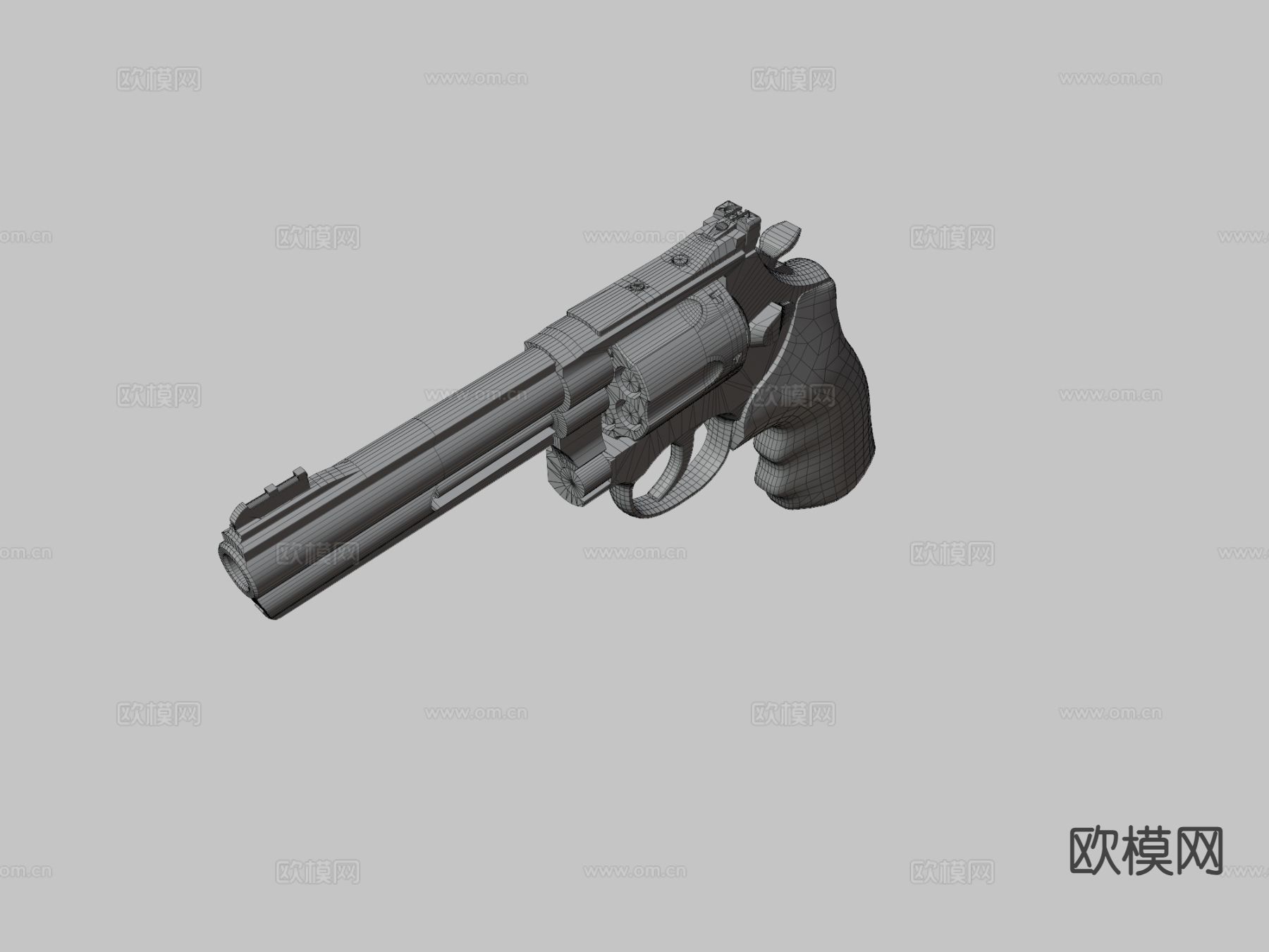 左轮手枪 枪支 枪械su模型下载（渲染图3）