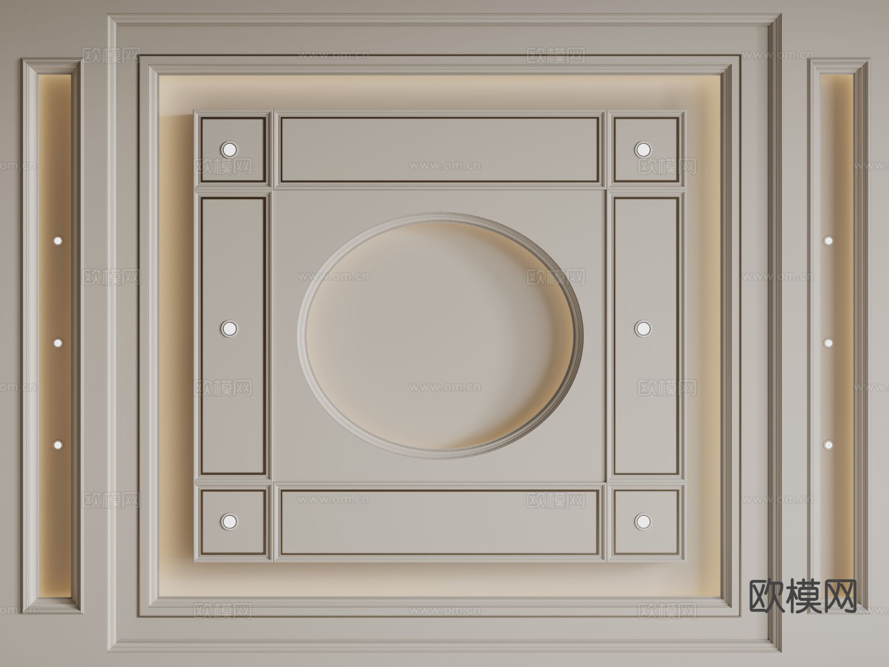 法式天花吊顶3d模型下载