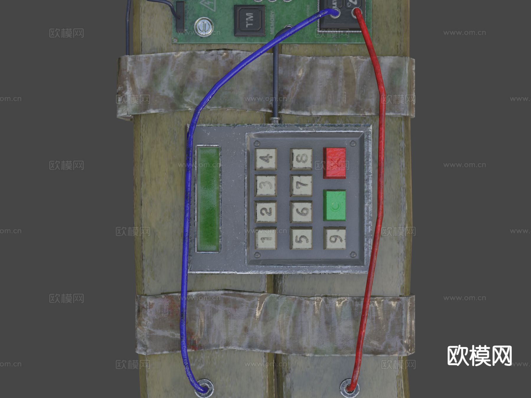 C4炸弹 武器su模型下载（渲染图7）
