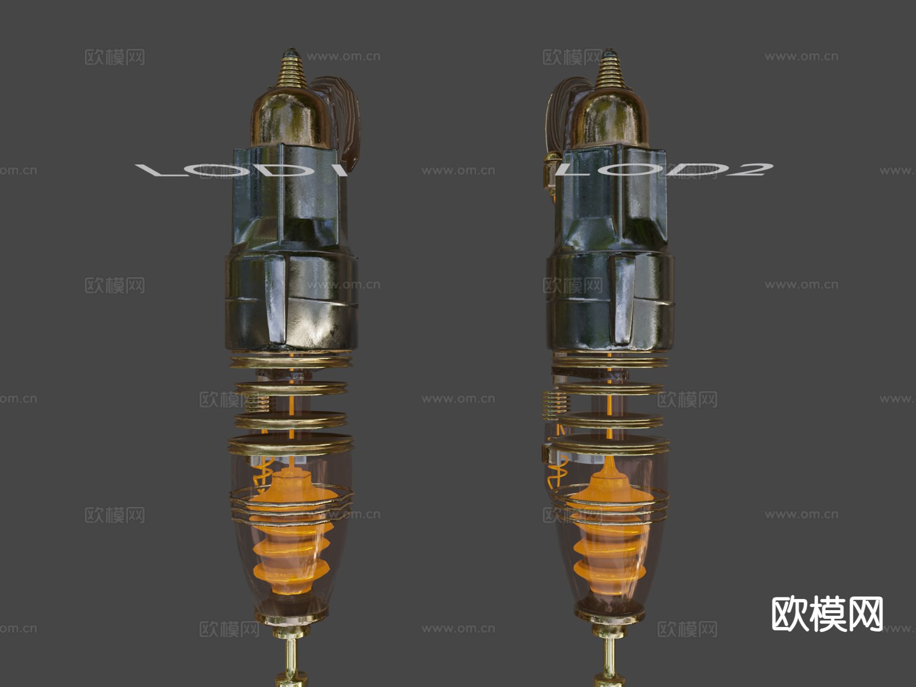 蒸汽朋克能量枪su模型下载（渲染图6）
