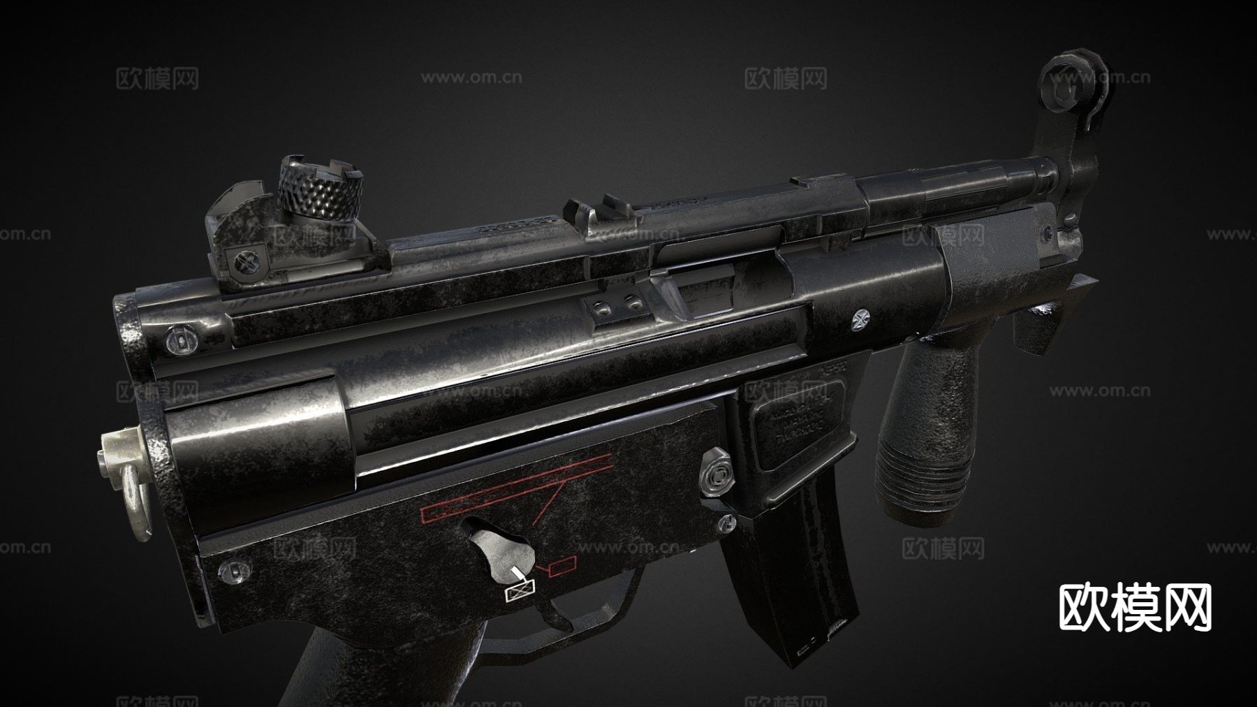 榴弹炮su模型下载（渲染图3）