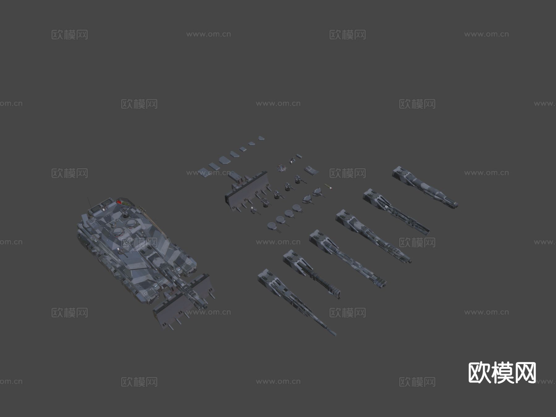 科幻坦克包su模型下载（渲染图7）