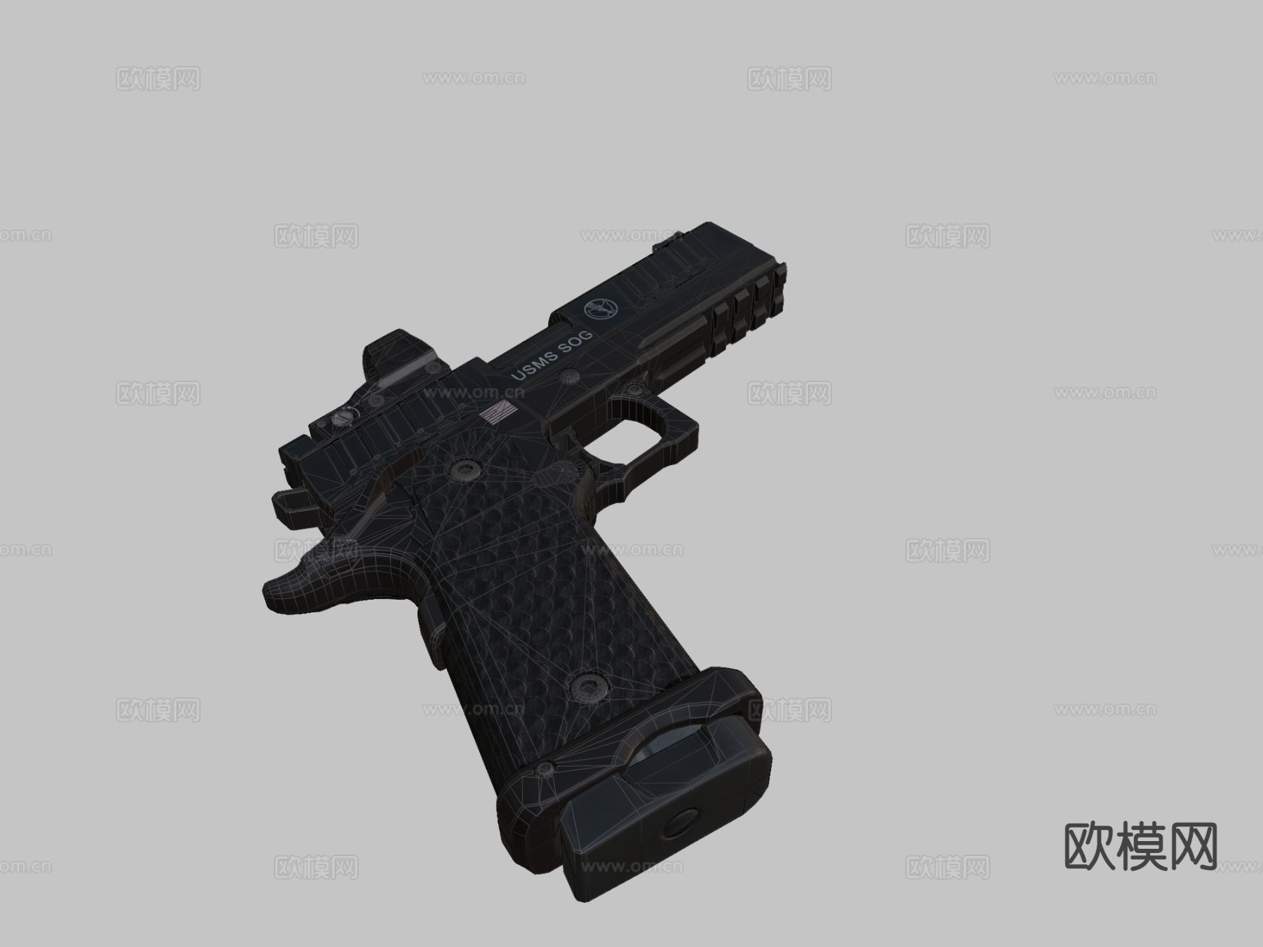 手枪 枪支 枪械su模型下载（渲染图1）