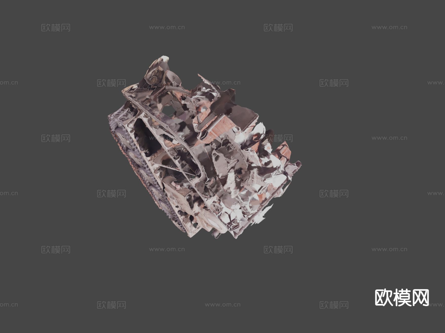 末世改造车 坦克 履带车 装甲车su模型下载（渲染图4）