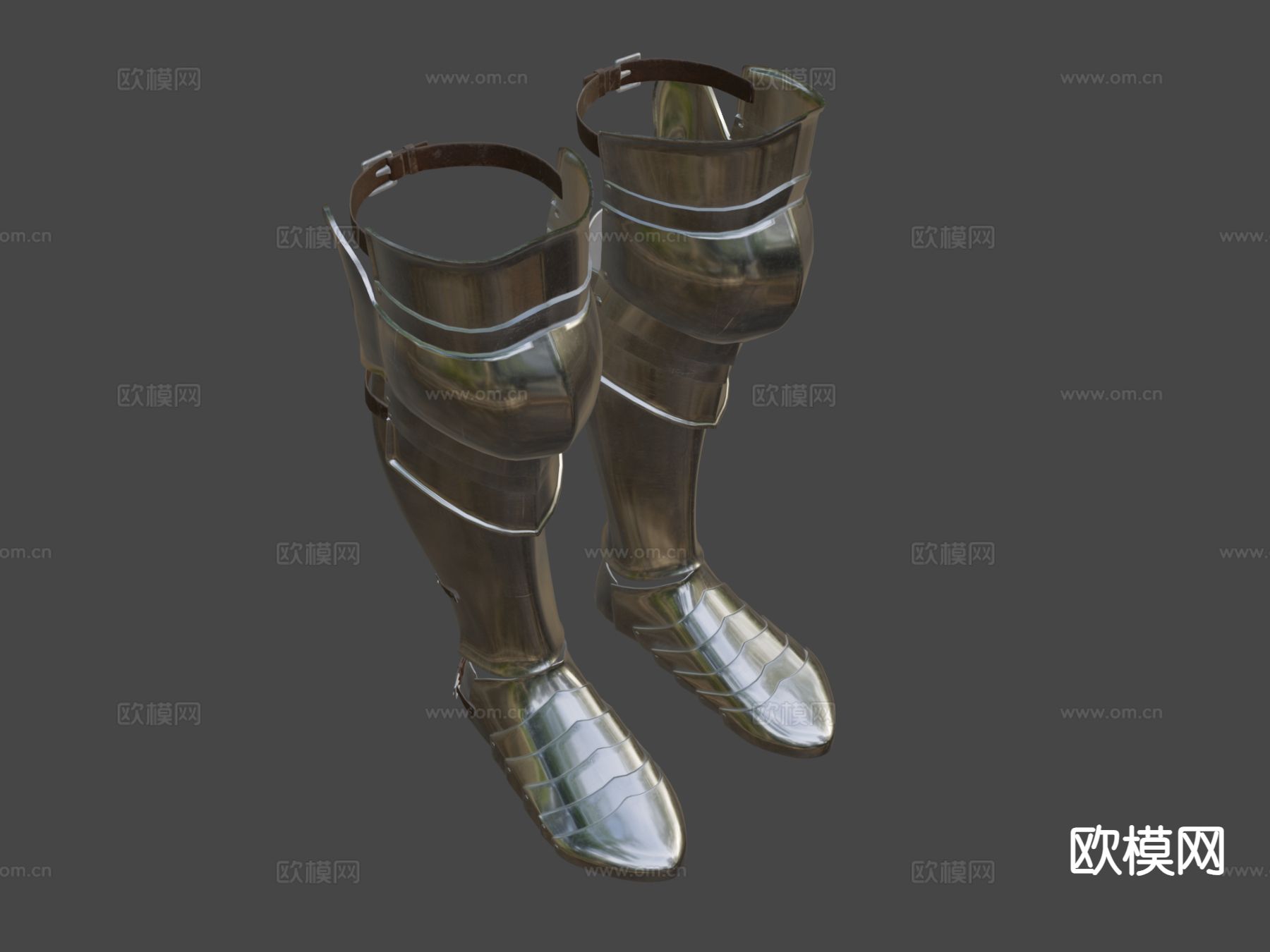 欧洲中世纪胫甲与马刺su模型下载（渲染图3）
