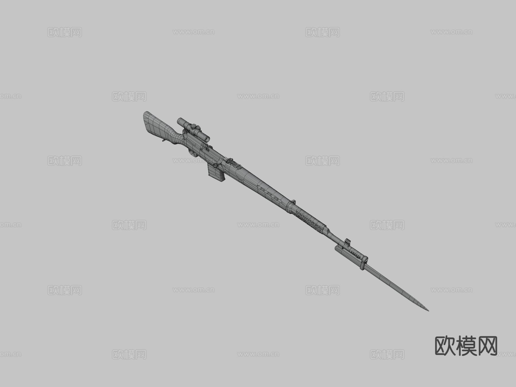 阻击枪 瞄准器su模型下载（渲染图2）