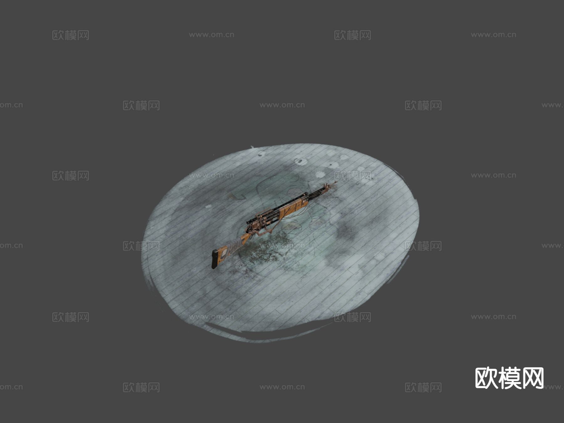 蒸汽朋克鱼叉枪su模型下载（渲染图6）