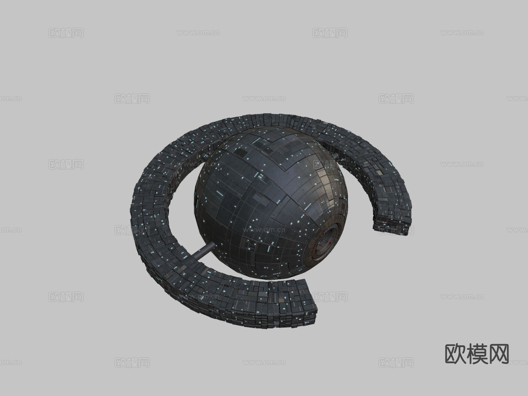 球体宇宙飞船总部母舰su模型下载（渲染图1）