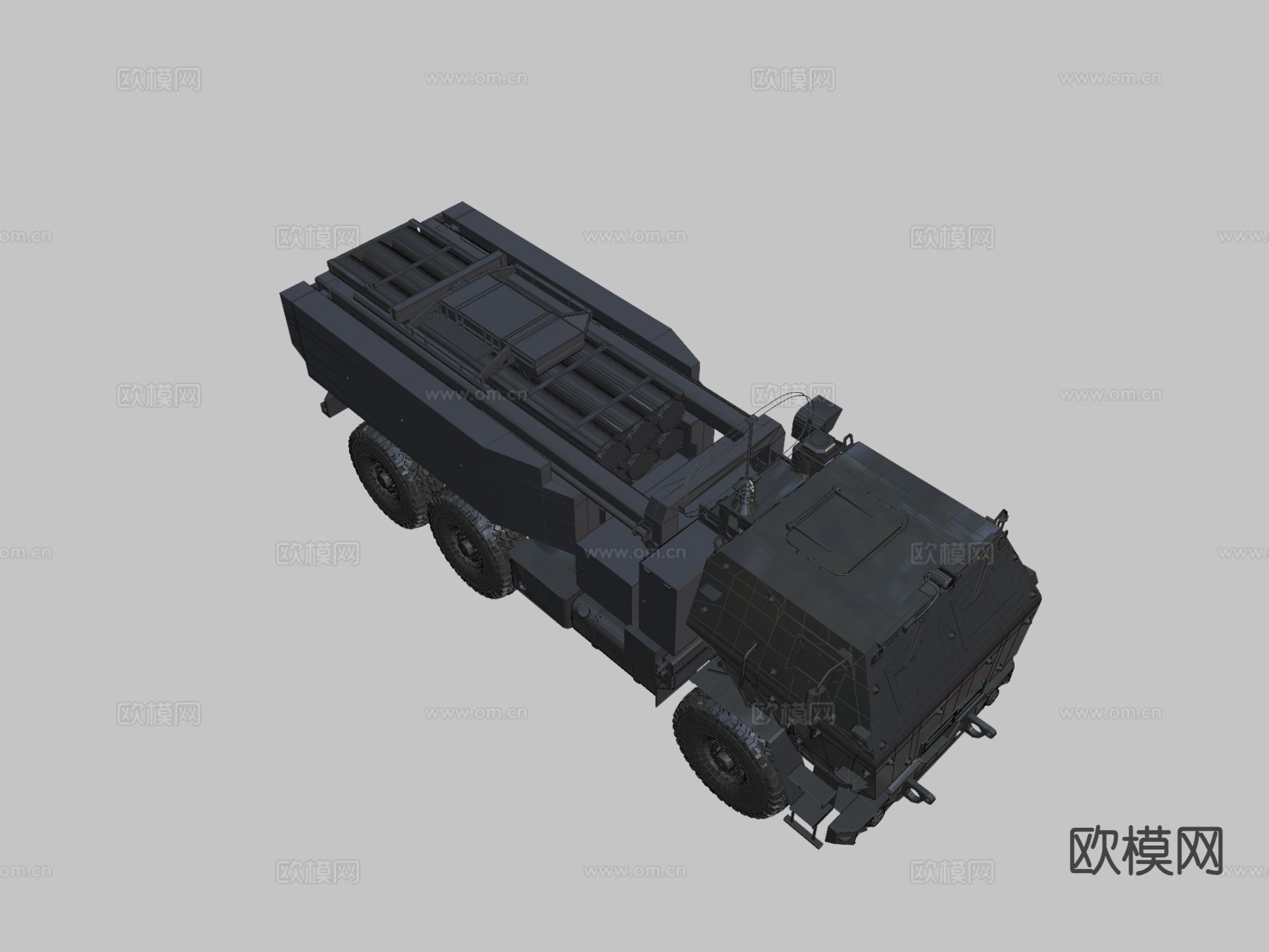 高机动性火箭炮车su模型下载（渲染图1）