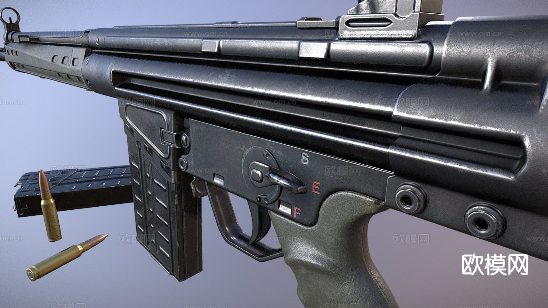 G3A3步枪su模型下载（渲染图2）