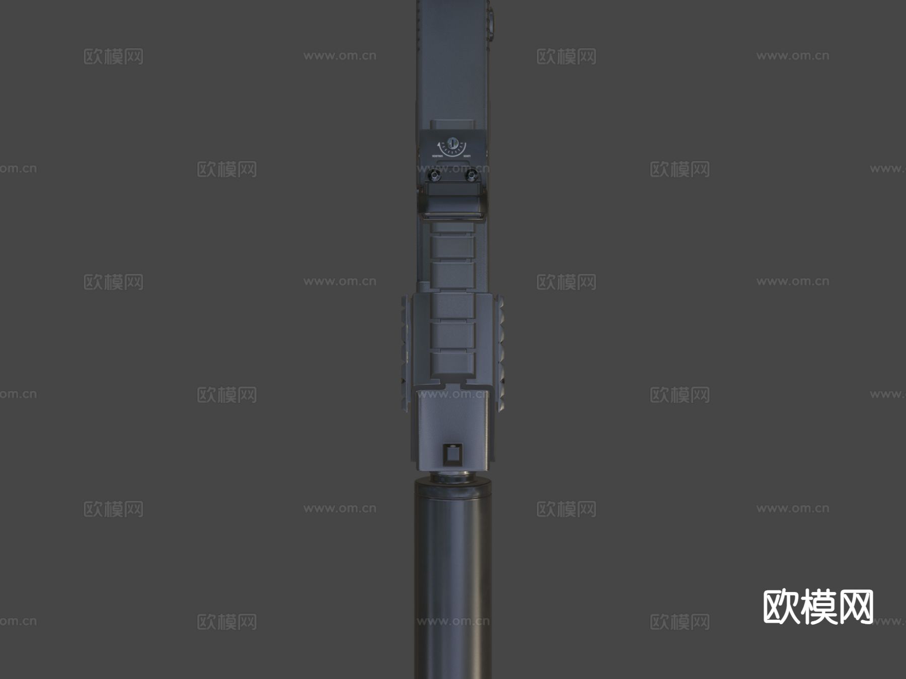 科幻黑皮肤手枪su模型下载（渲染图5）