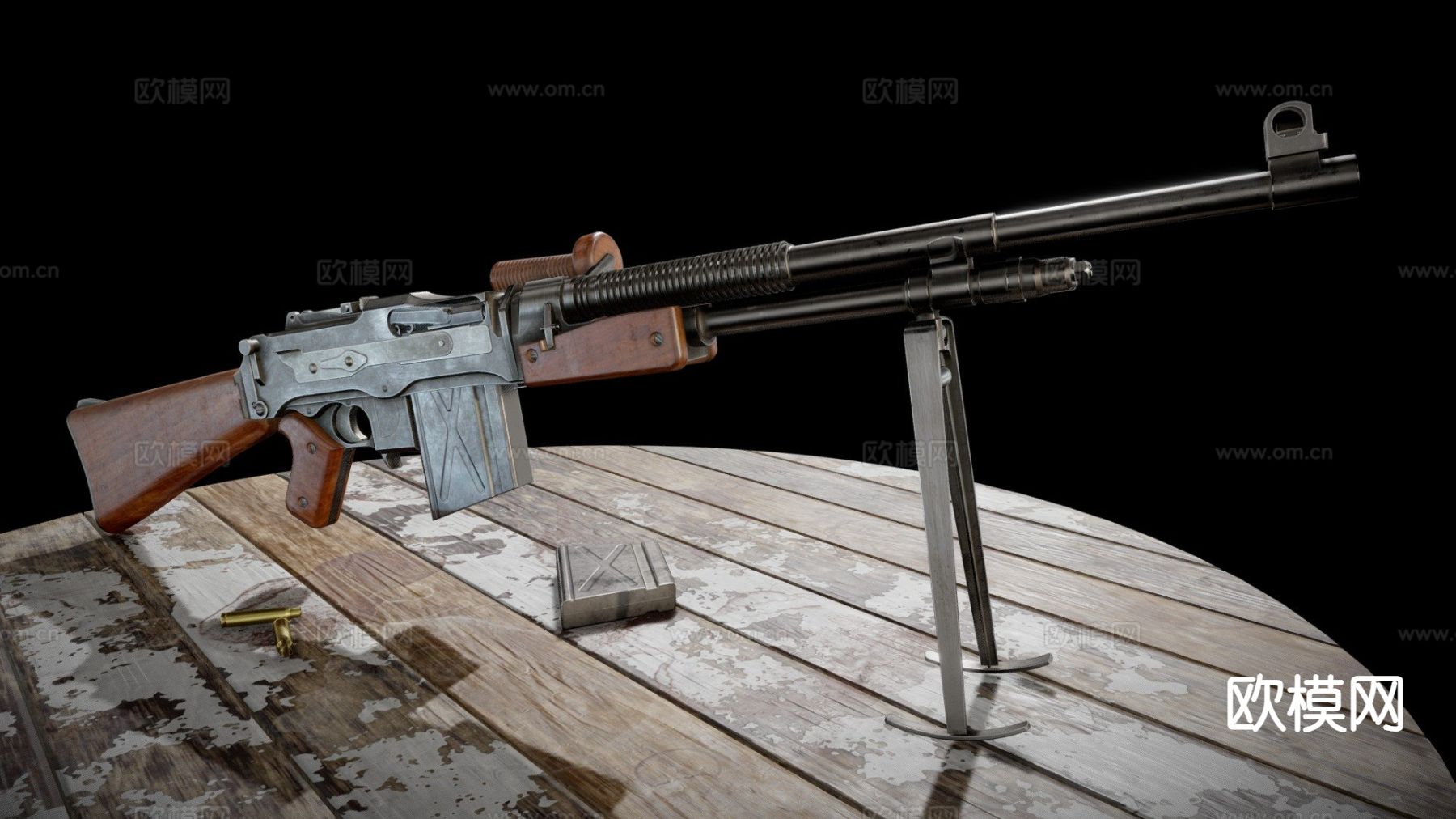 轻机枪 枪支 枪械su模型下载（渲染图2）