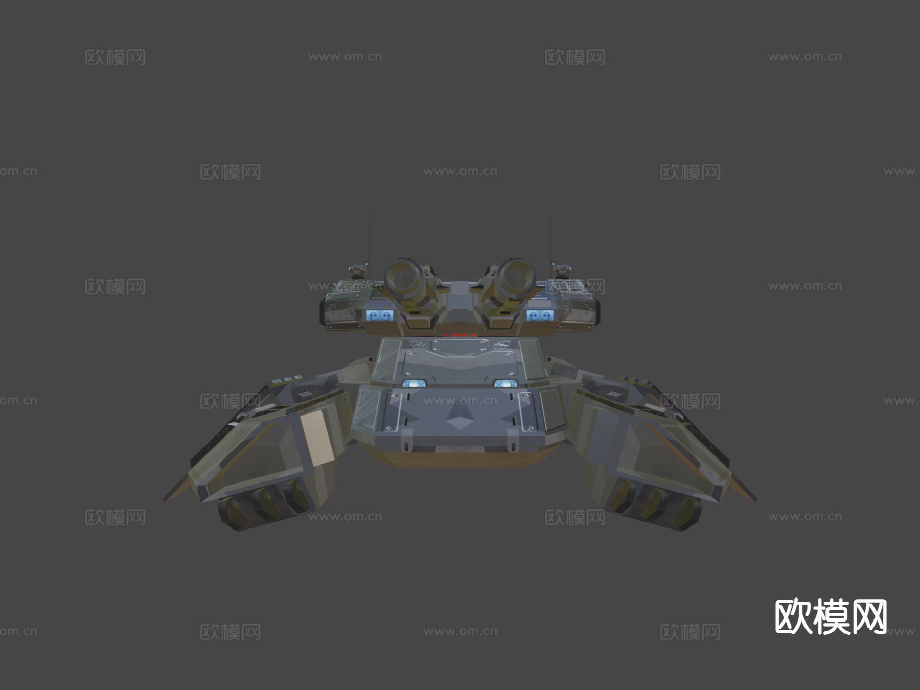 科幻傀儡突击反重力坦克su模型下载（渲染图5）
