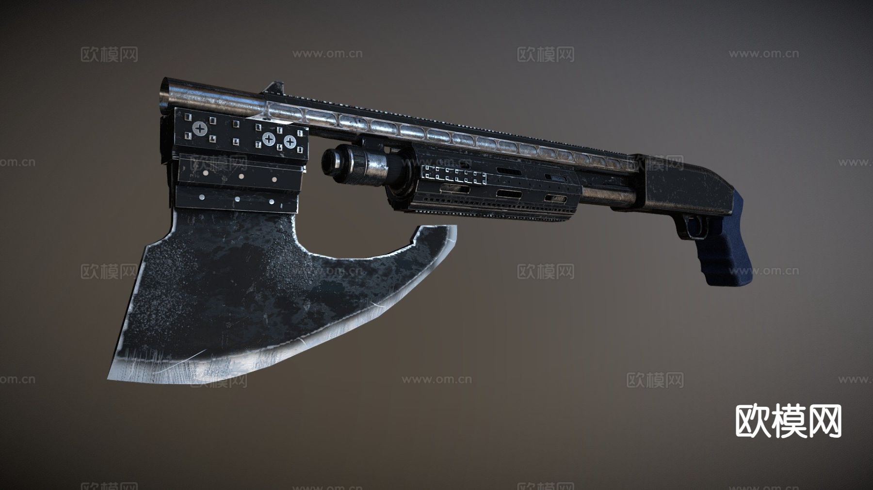 霰弹斧su模型下载（渲染图4）