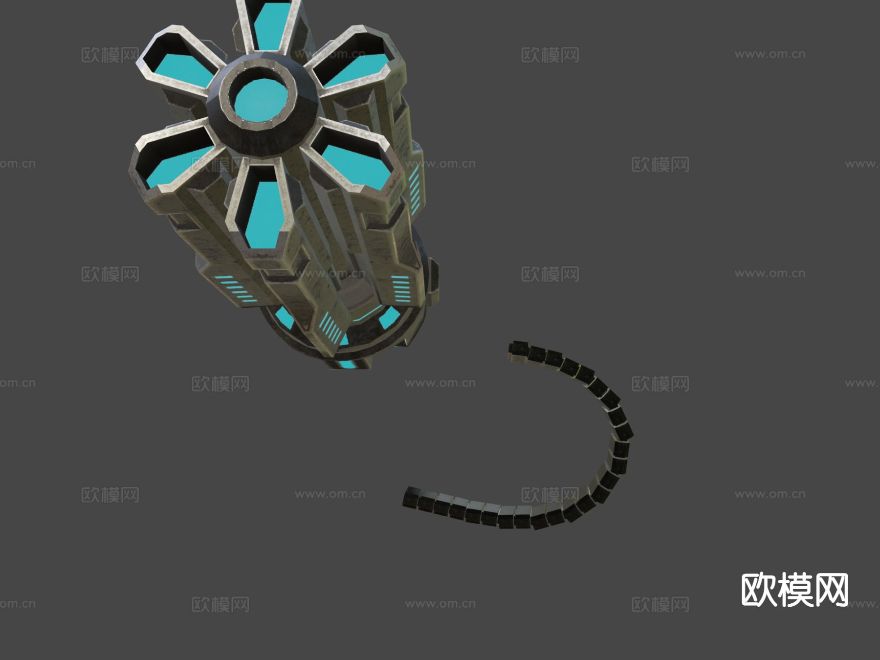 迷你炮 武器su模型下载（渲染图4）