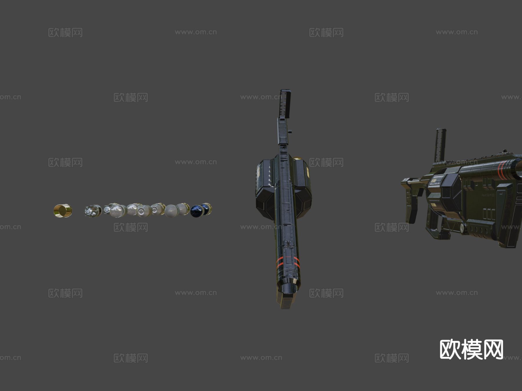 科幻榴弹器 发射器su模型下载（渲染图5）