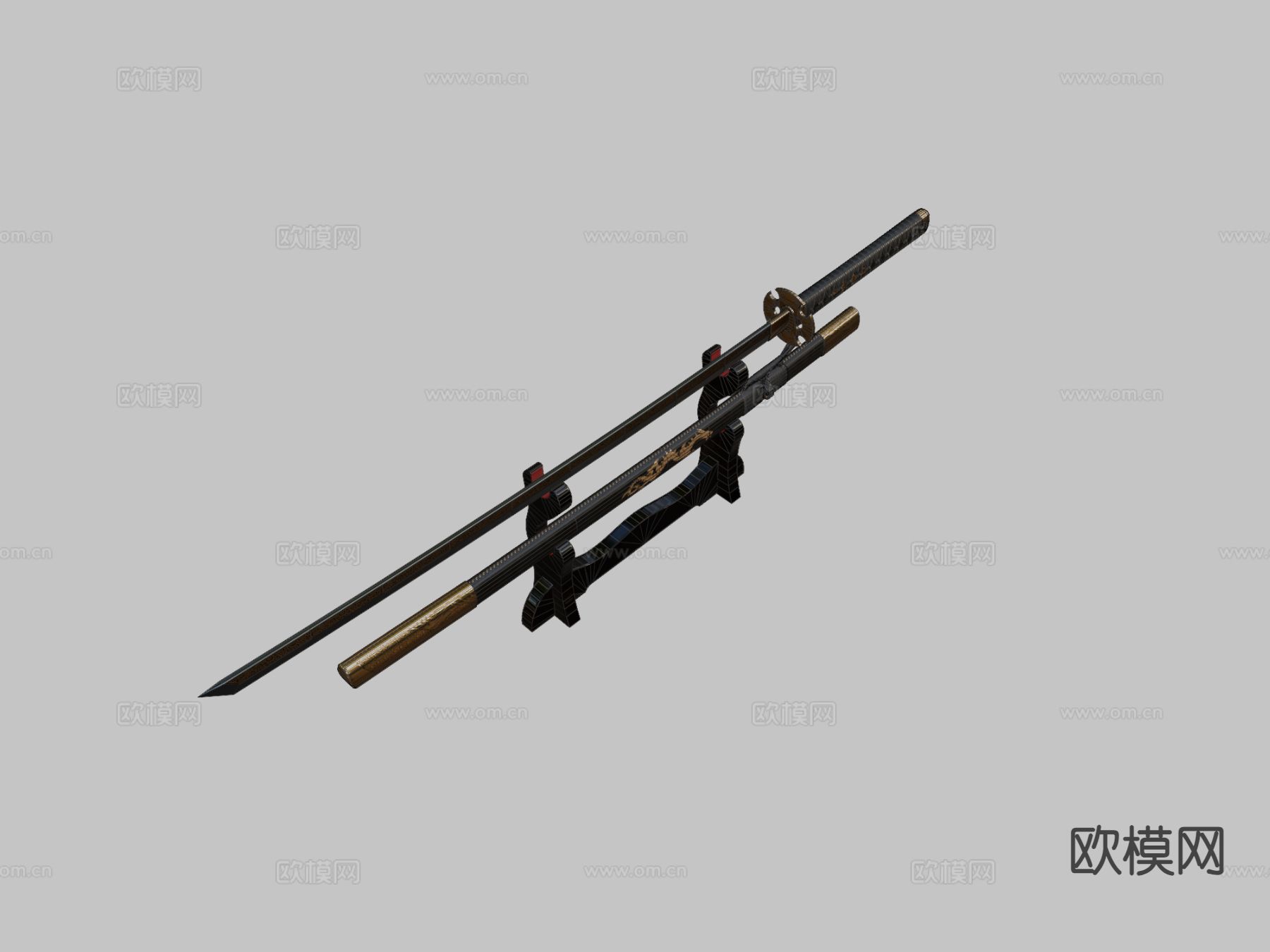 武士刀su模型下载（渲染图1）