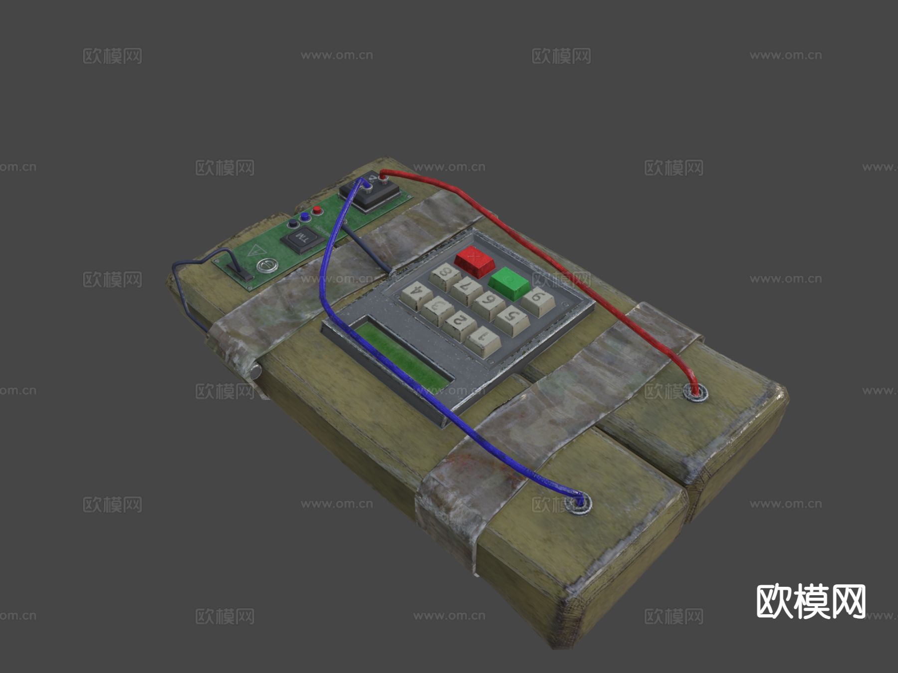 C4炸弹 武器su模型下载（渲染图4）