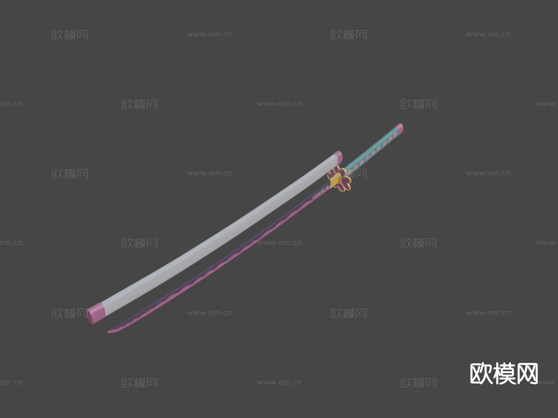 日本短刀 刀刃 武器su模型下载（渲染图2）