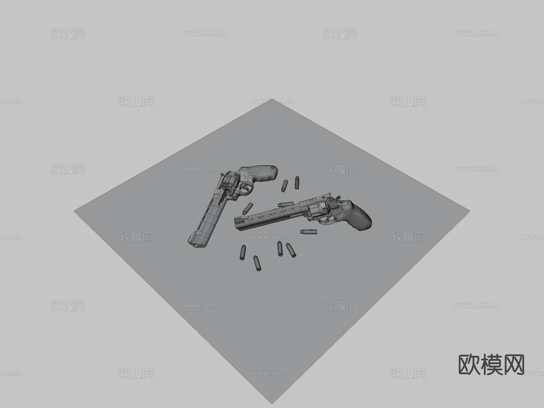 左轮手枪 枪支 枪械su模型下载（渲染图4）