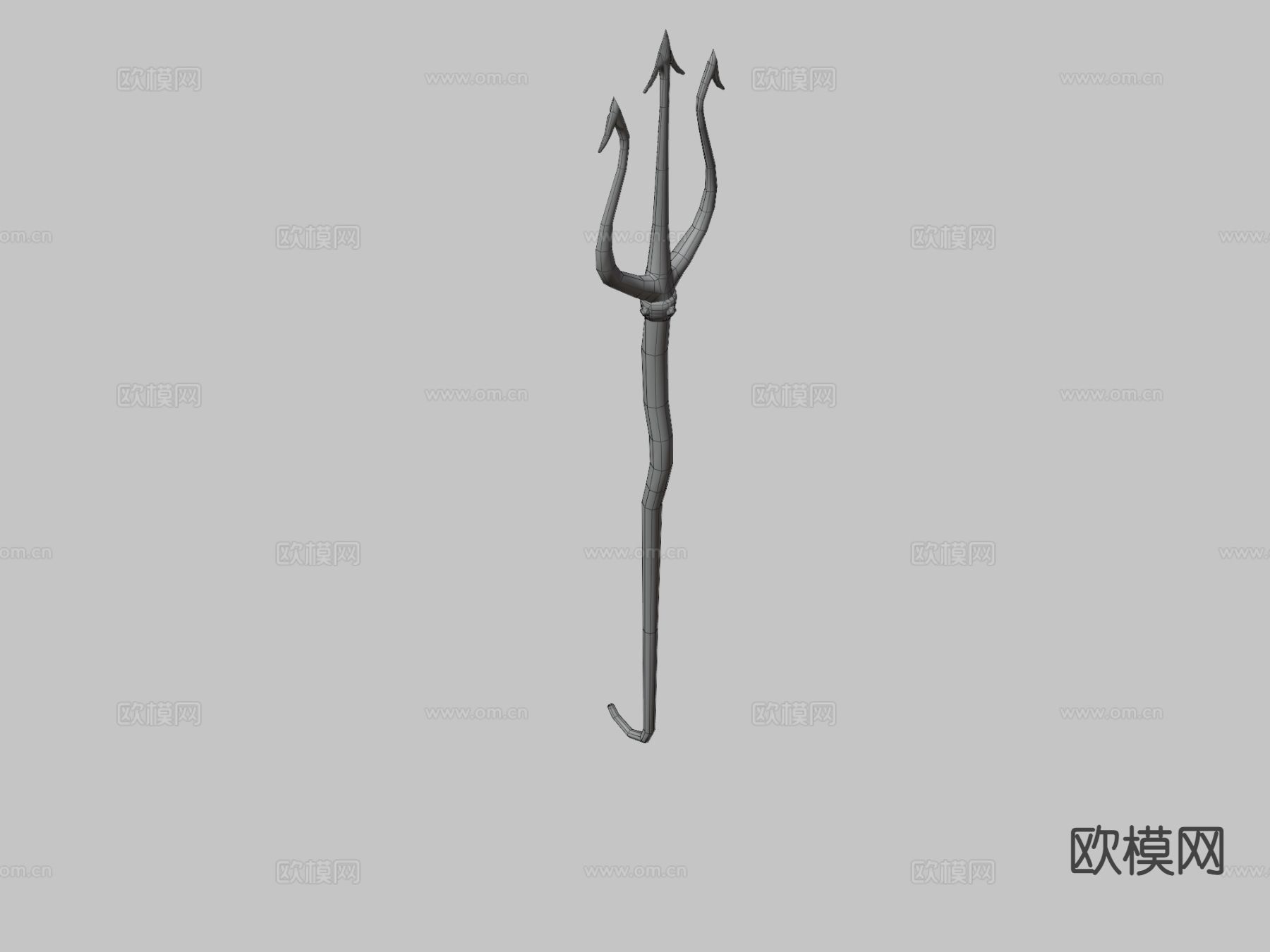 波塞冬的金色三叉戟su模型下载（渲染图1）