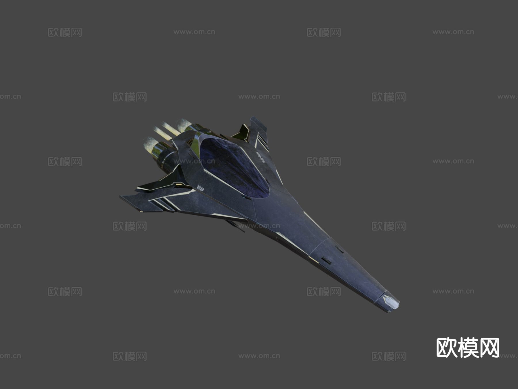 空间战斗机-天狼星su模型下载（渲染图4）