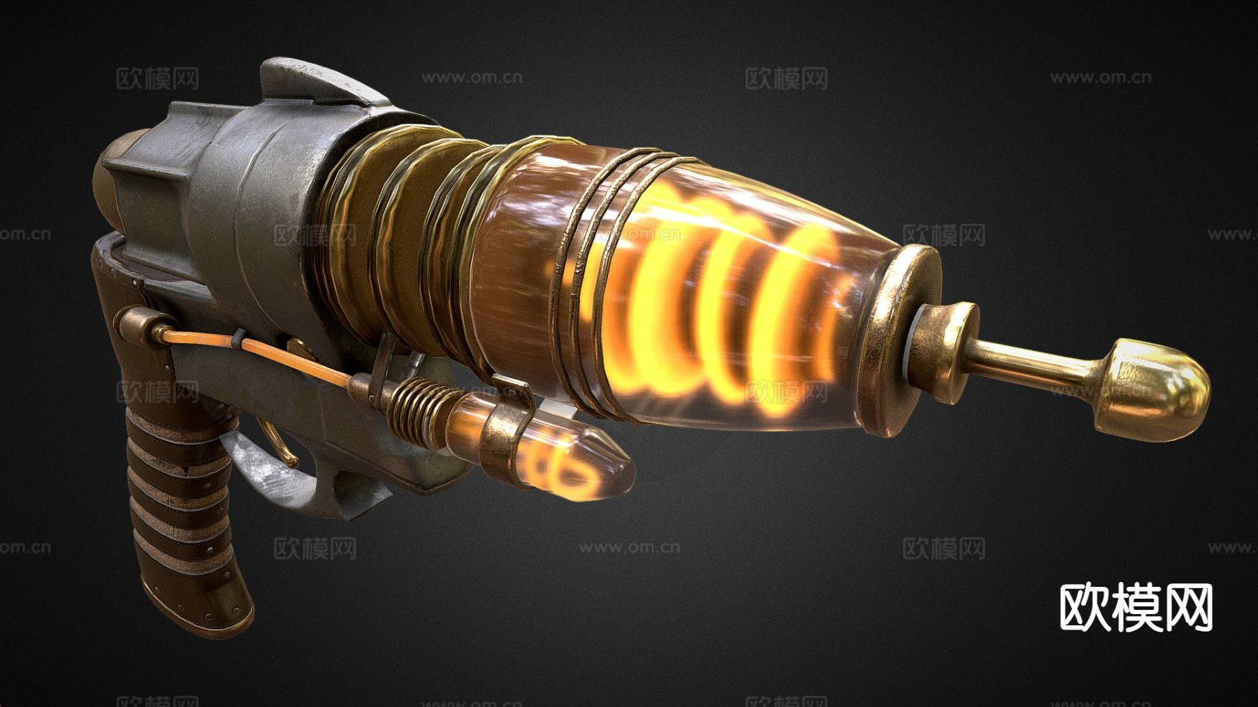 蒸汽朋克能量枪su模型下载（渲染图2）