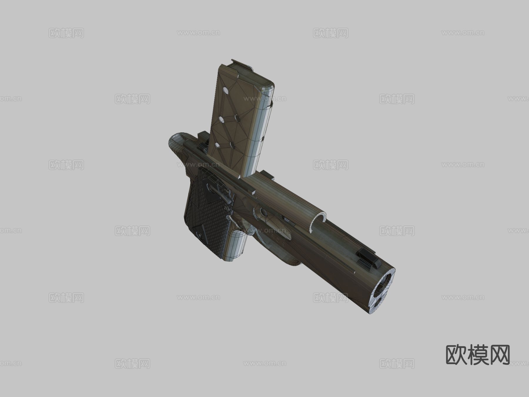 金伯微型手枪su模型下载（渲染图3）
